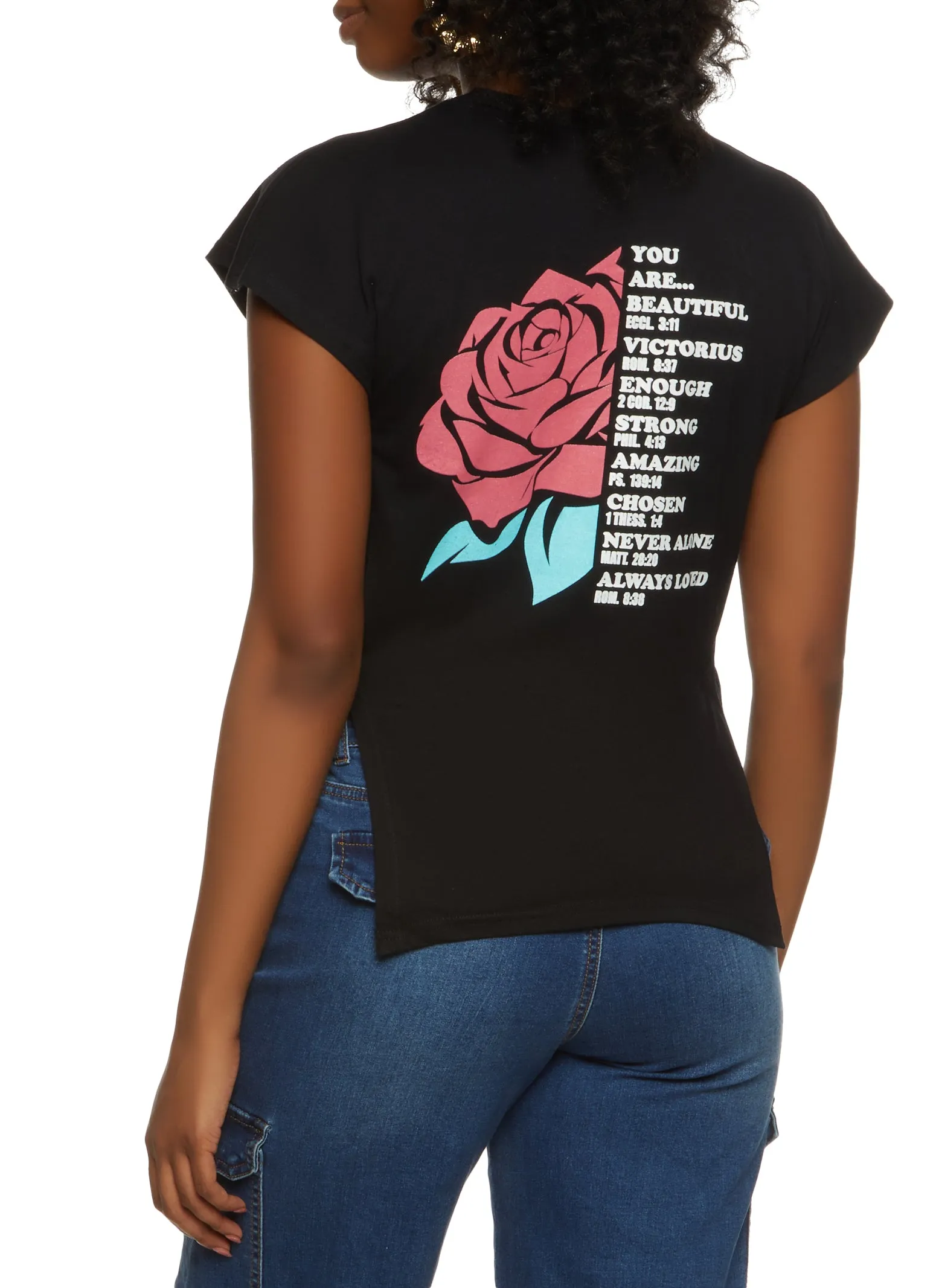 Rose Graphic Side Tie Tee sold by Rainbow product image thumbnail 2