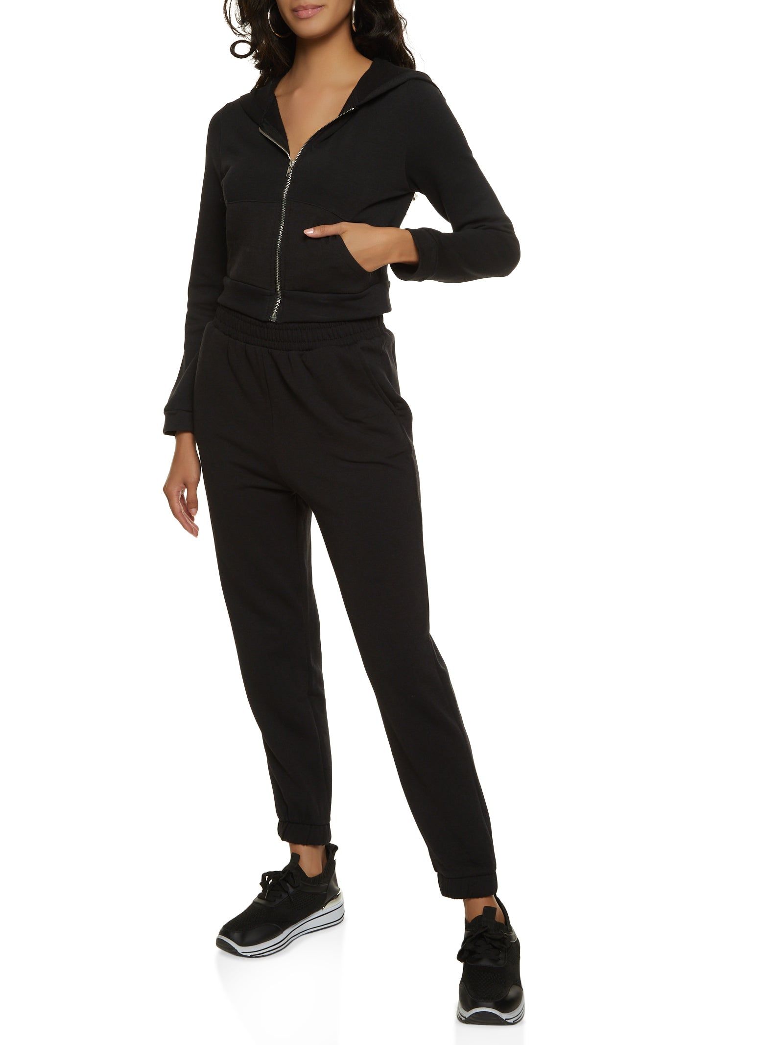 Cropped Zip Front Hoodie sold by Rainbow product image thumbnail 2