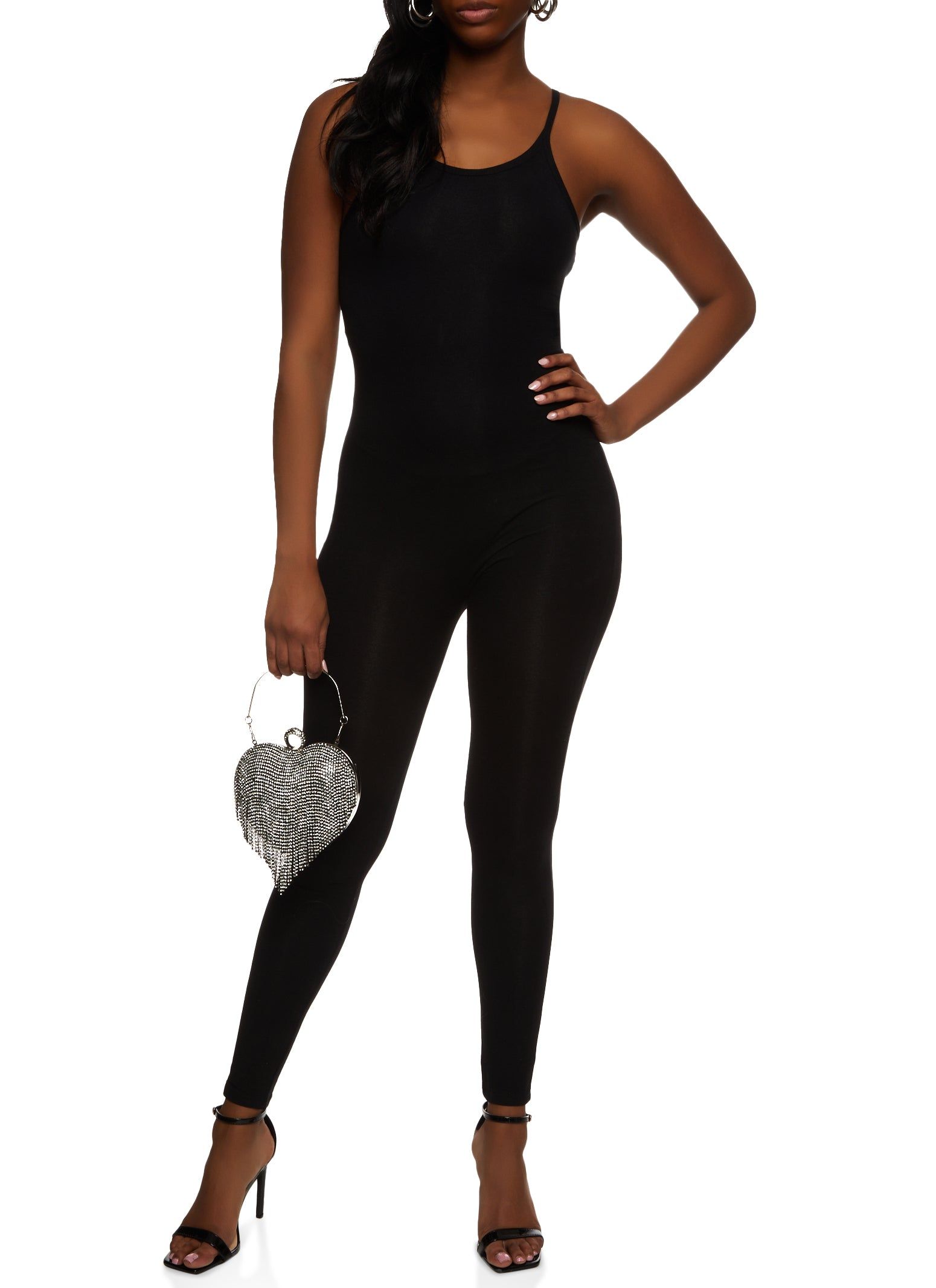 Solid Scoop Neck Cami Catsuit sold by Rainbow