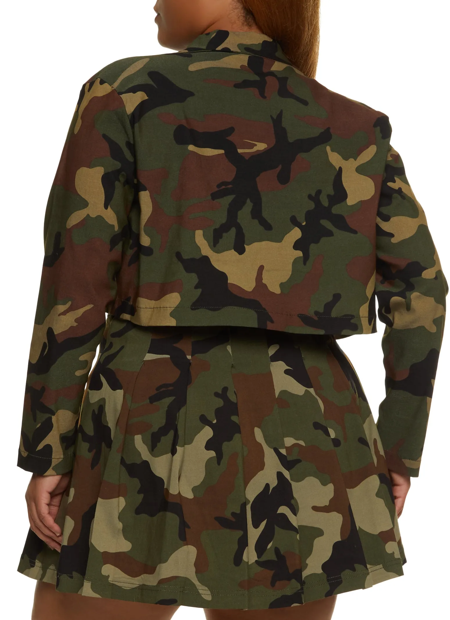 Plus Size Flap Pocket Buckle Detail Crop Jacket sold by Rainbow product image thumbnail 3