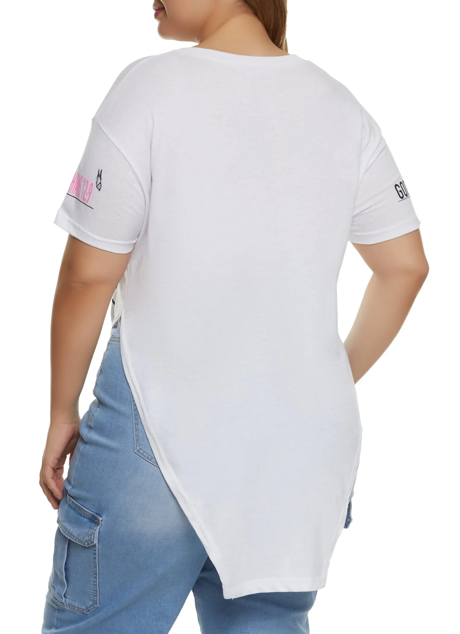 Plus Size His Grace Is Enough Hanky Hem Graphic Tee sold by Rainbow product image thumbnail 2