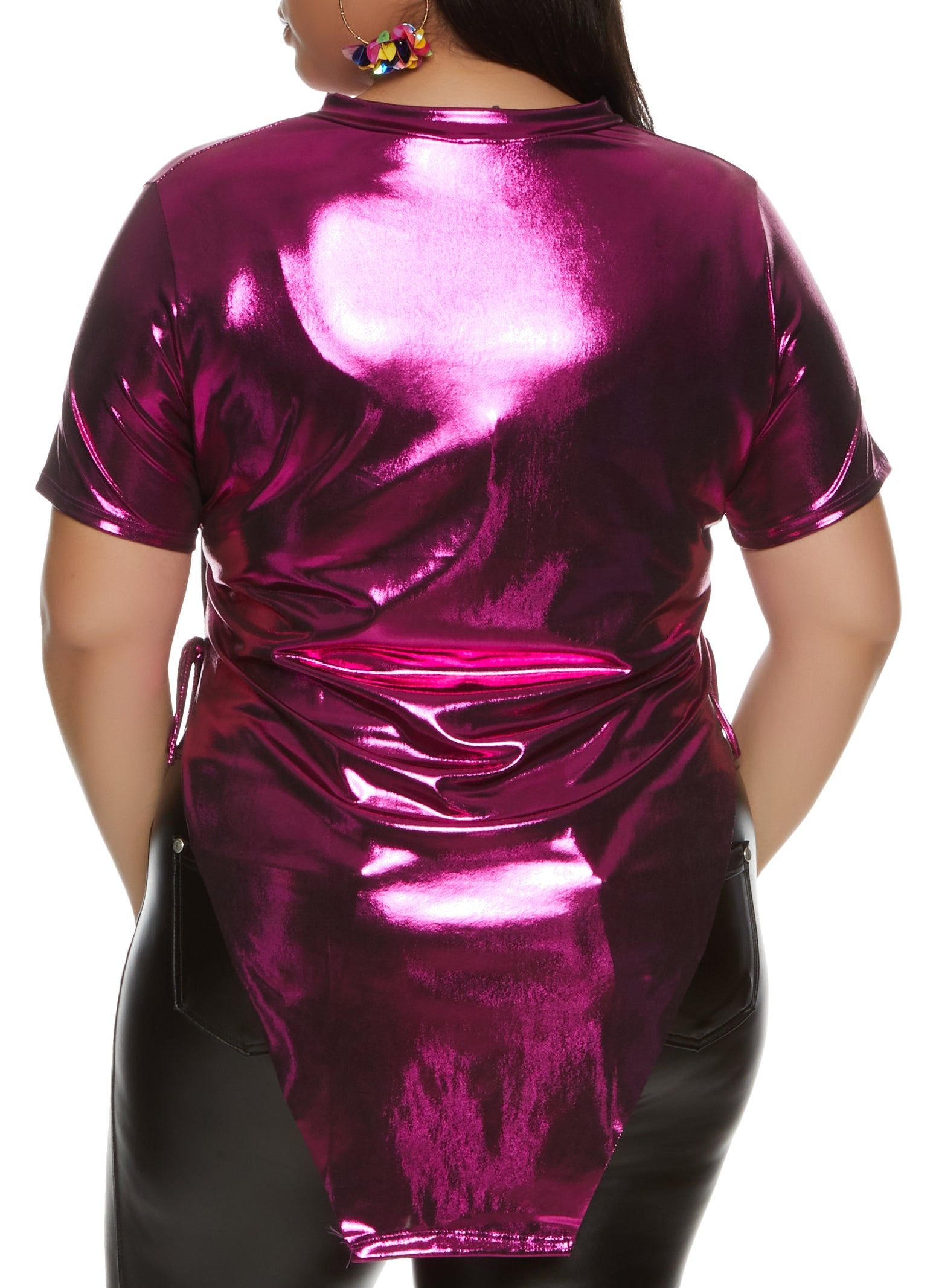 Plus Size Metallic Foil Hanky Hem Top sold by Rainbow product image thumbnail 2