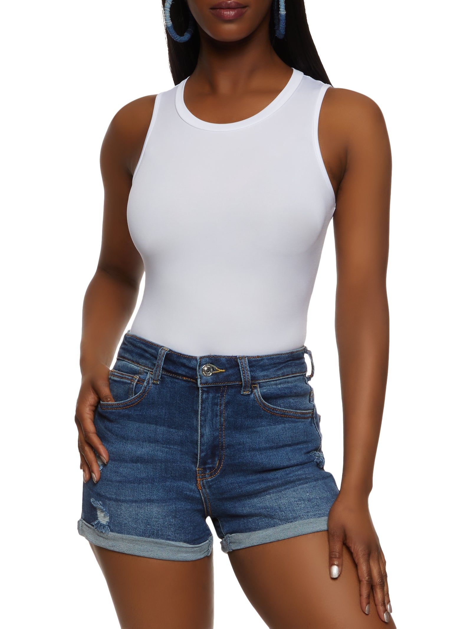 Basic Crew Neck Tank Bodysuit sold by Rainbow product image thumbnail 2