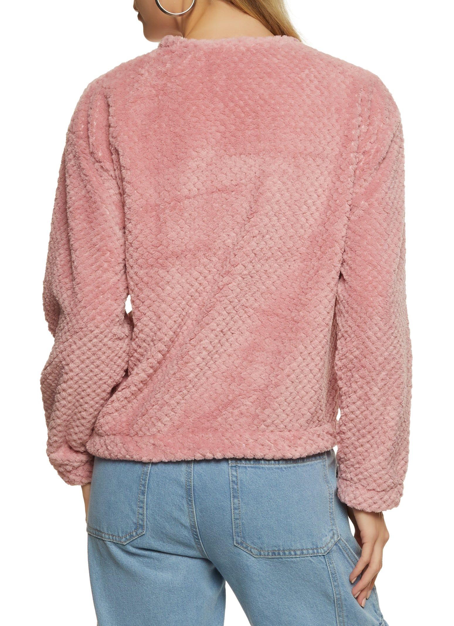 Solid Plush Sweatshirt sold by Rainbow product image thumbnail 2