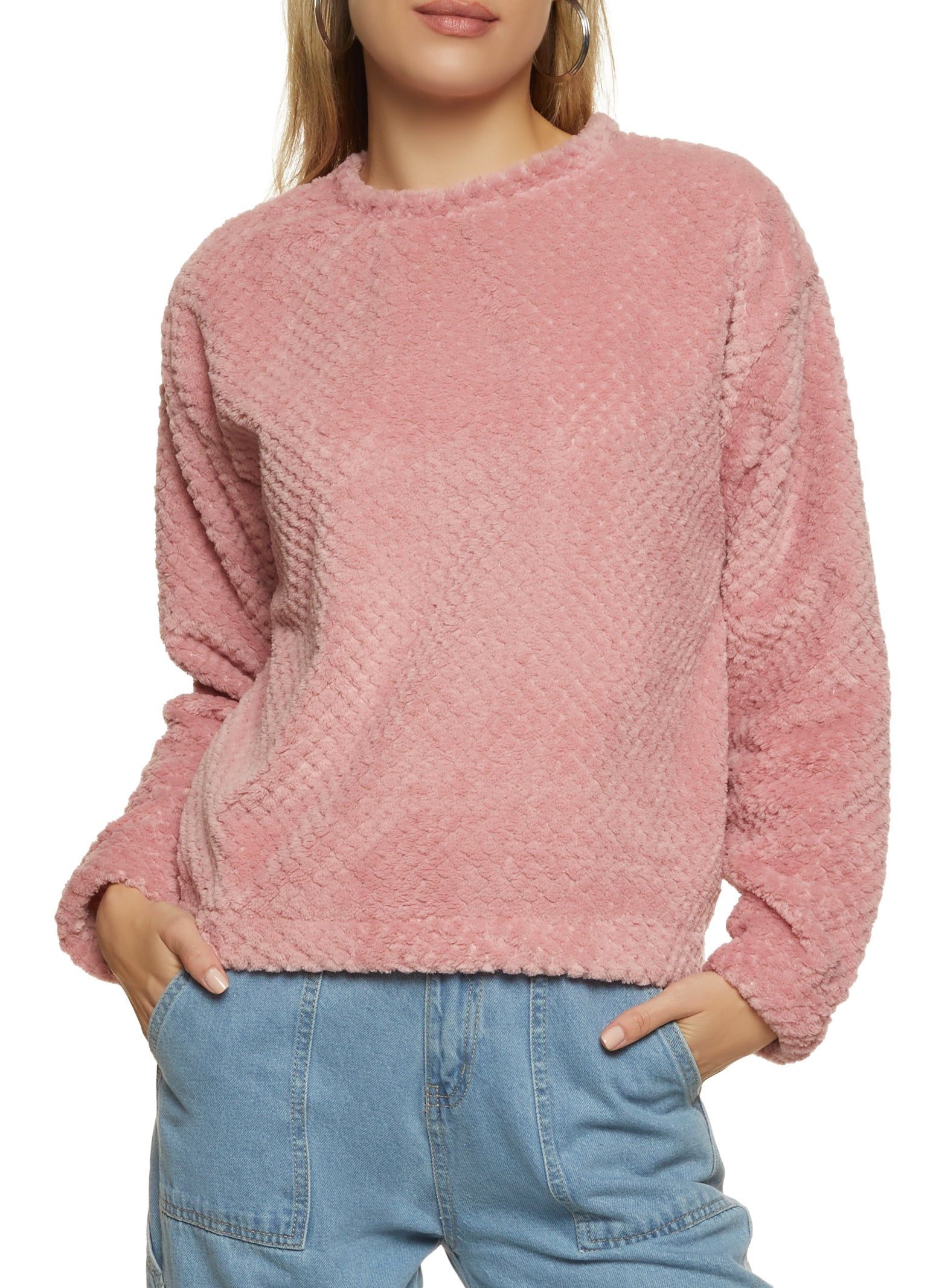 Solid Plush Sweatshirt sold by Rainbow