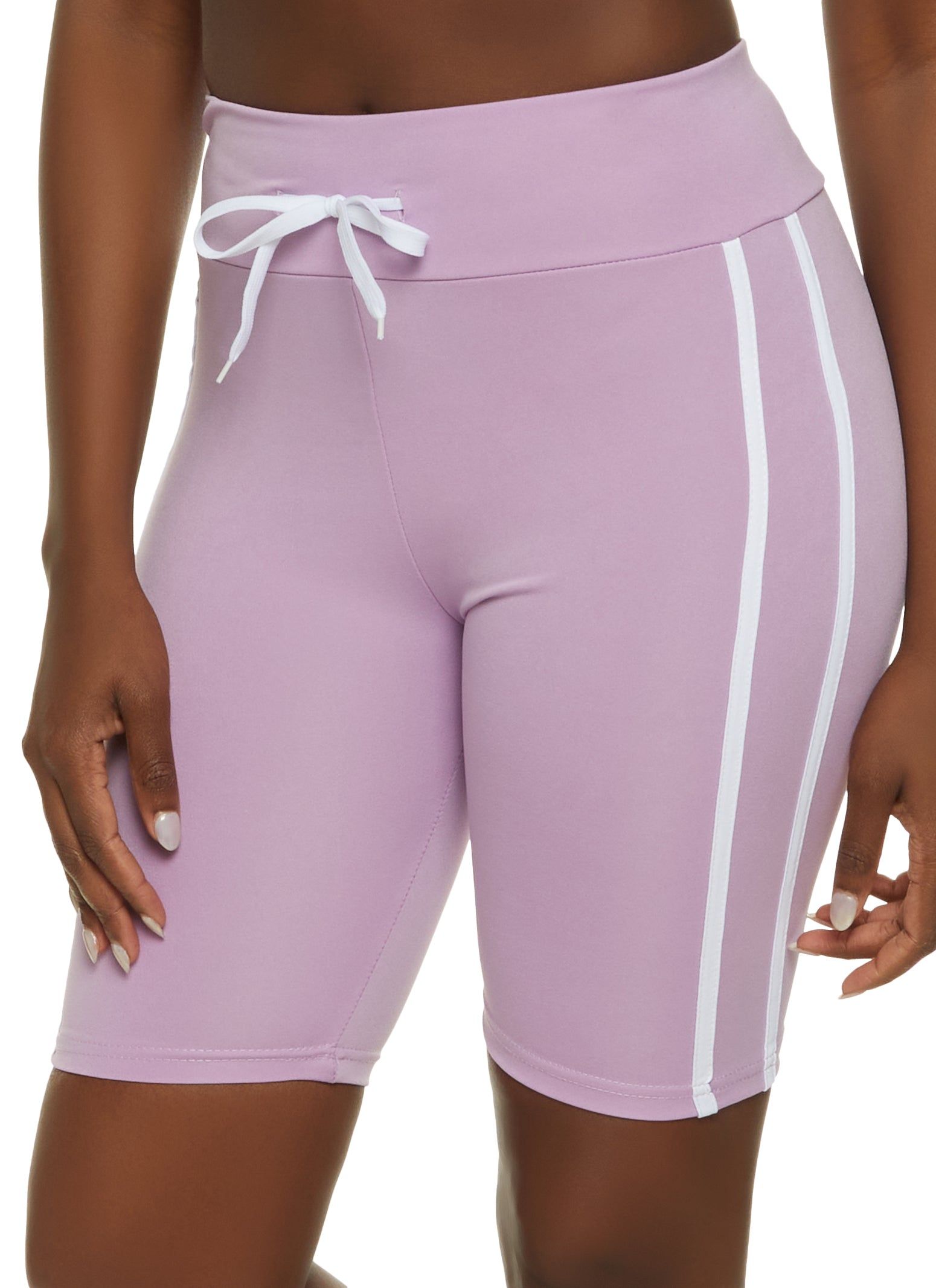 Varsity Stripe Biker Shorts sold by Rainbow