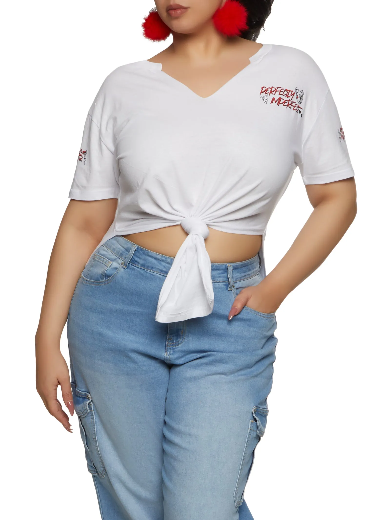 Plus Size Perfectly Imperfect Hanky Hem Back Graphic T Shirt sold by Rainbow product image thumbnail 2