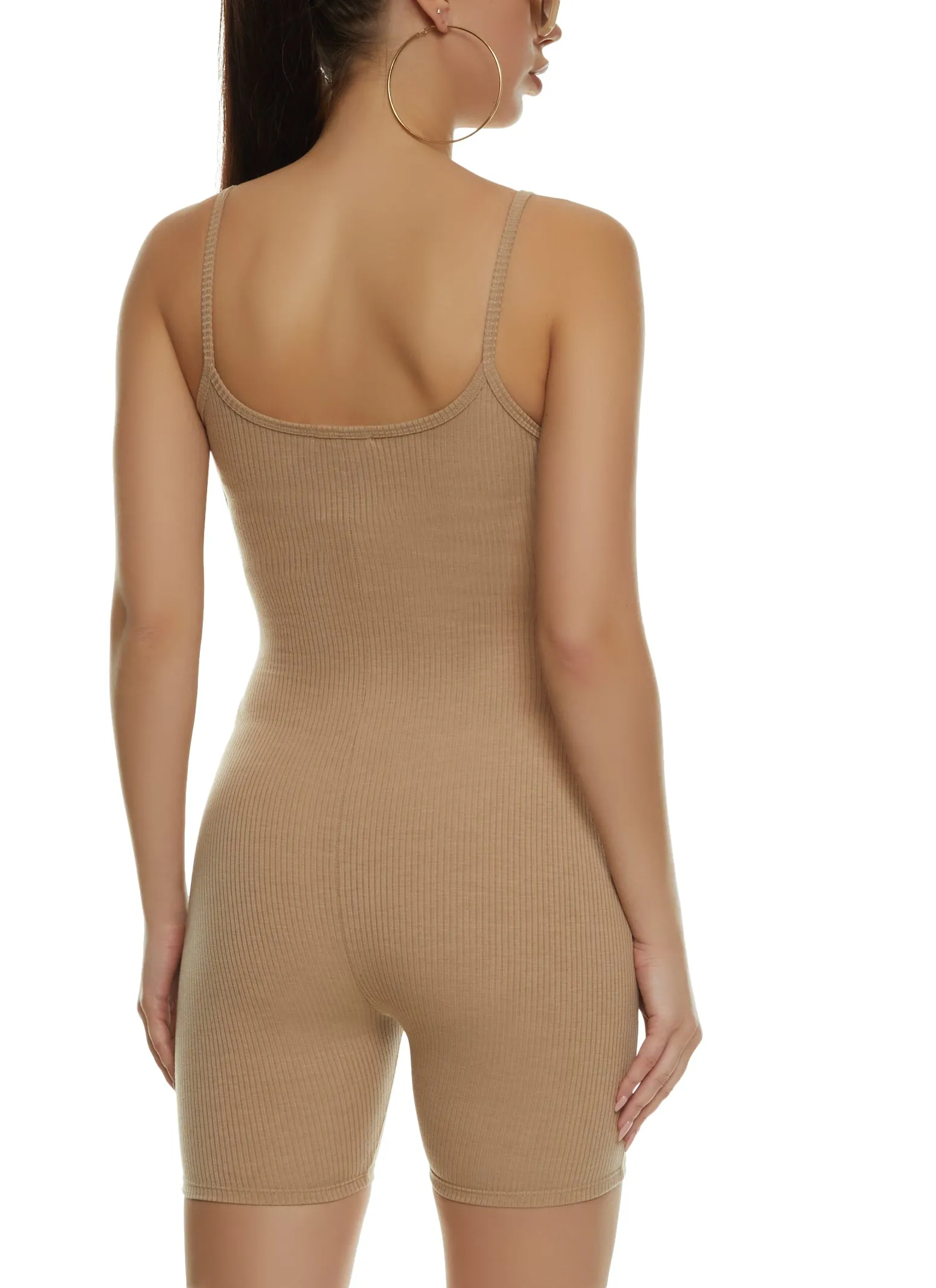 Ribbed Notch Neck Cami Romper sold by Rainbow product image thumbnail 2