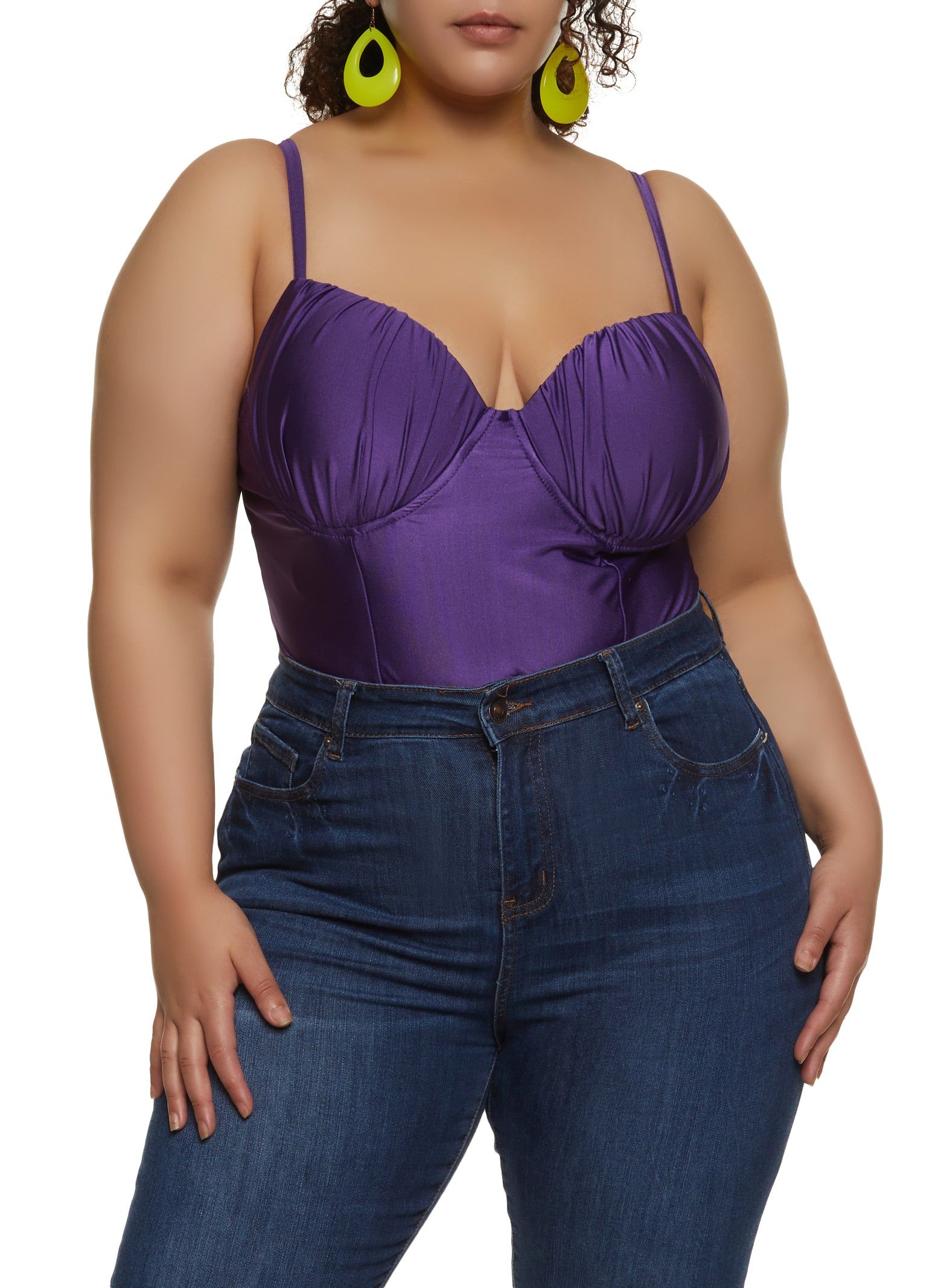 Plus Size Ruched Bustier Bodysuit sold by Rainbow product image thumbnail 2