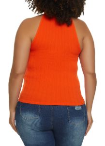 Plus Size Seamless Rib Knit Sleeveless Top sold by Rainbow
