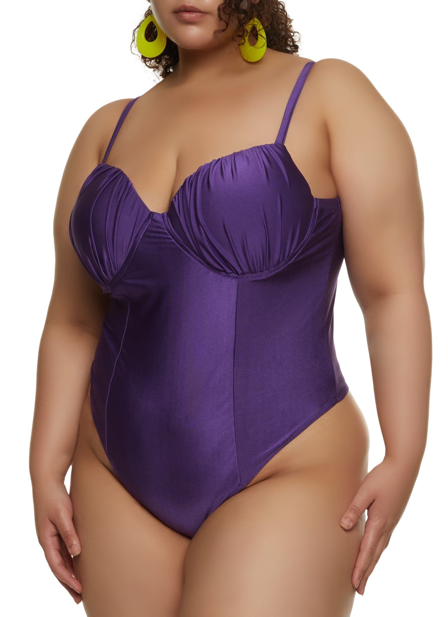 Plus Size Ruched Bustier Bodysuit sold by Rainbow
