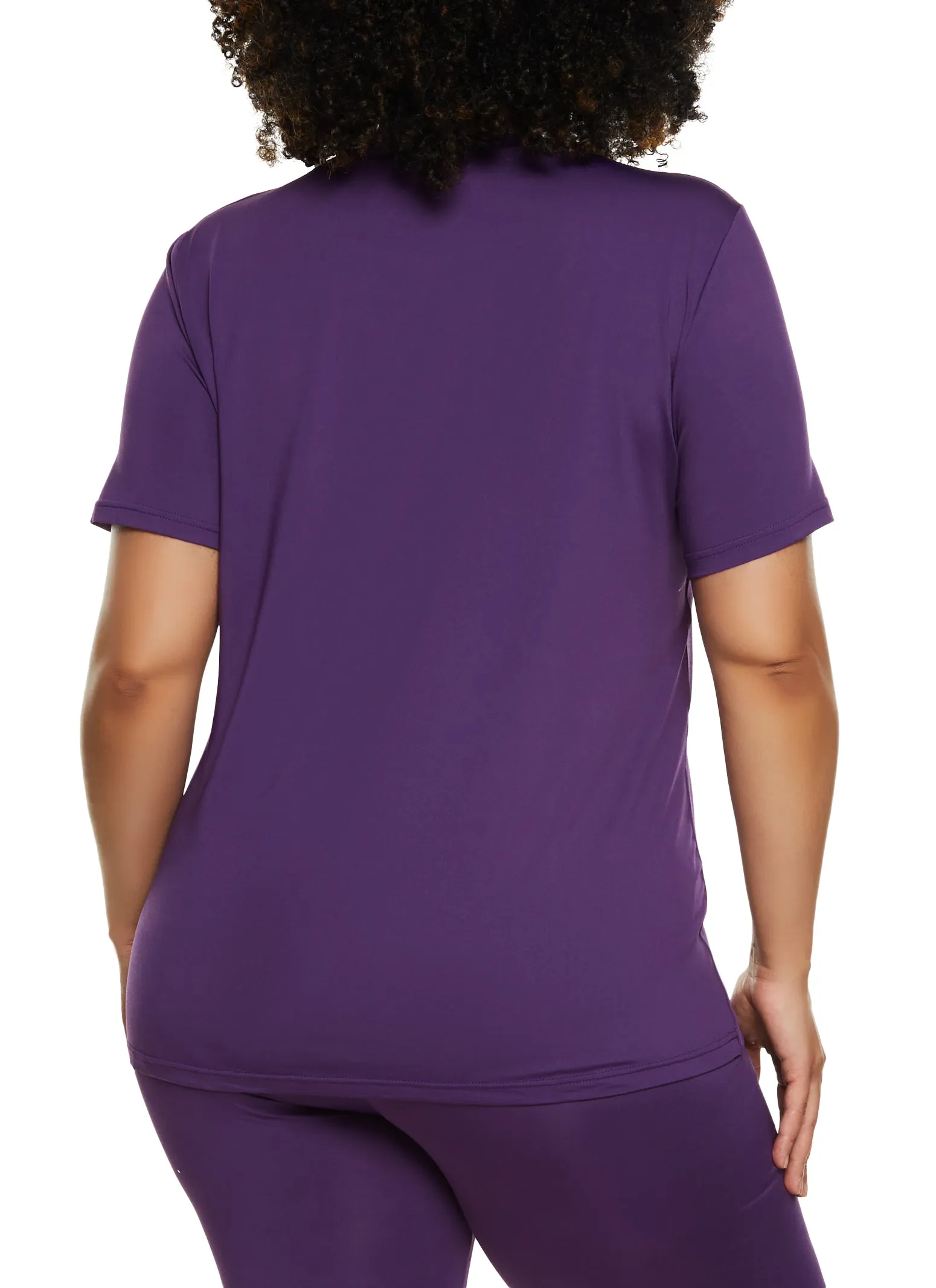 Plus Size Daisy Basic Soft Knit Short Sleeve Top sold by Rainbow product image thumbnail 3