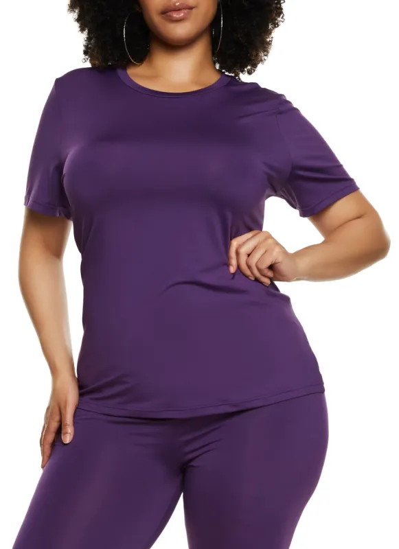 Plus Size Daisy Basic Soft Knit Short Sleeve Top sold by Rainbow