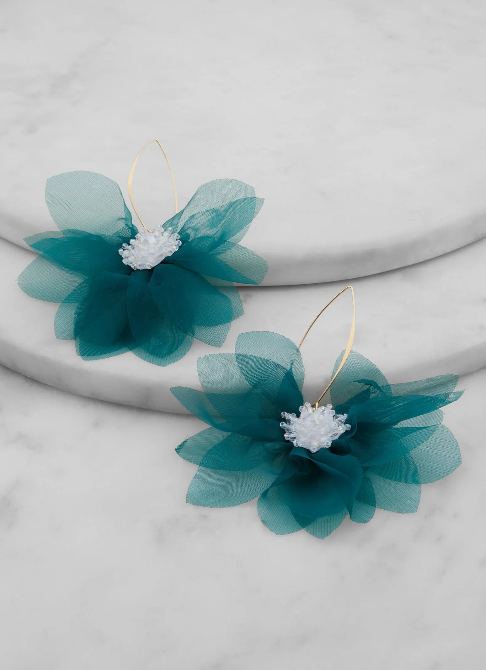 Mesh Floral Dangle Earrings sold by Rainbow product image thumbnail 2