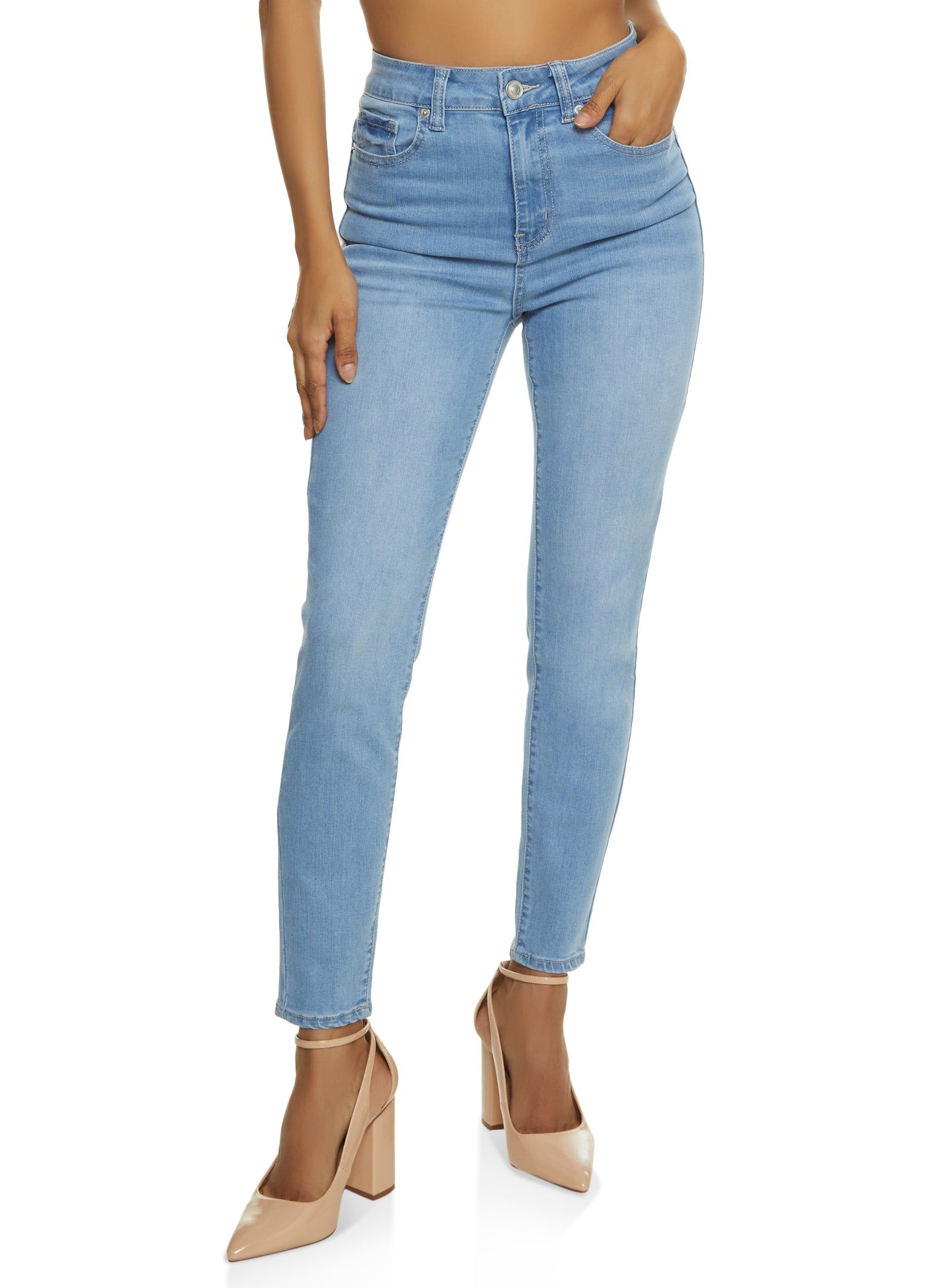 WAX Whiskered High Waist Skinny Jeans sold by Rainbow