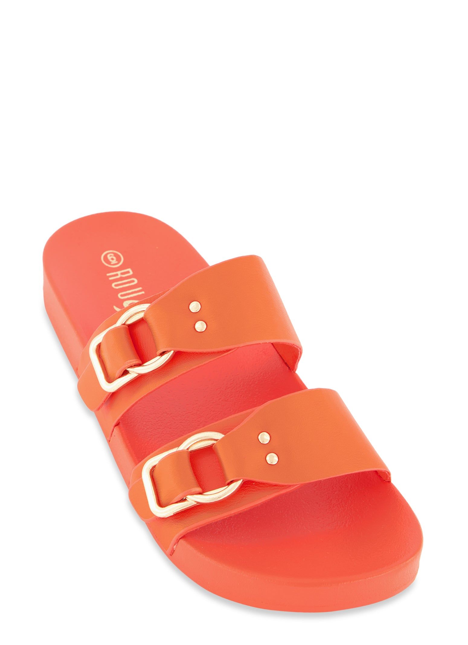 Double Band Buckle Slide Sandals sold by Rainbow