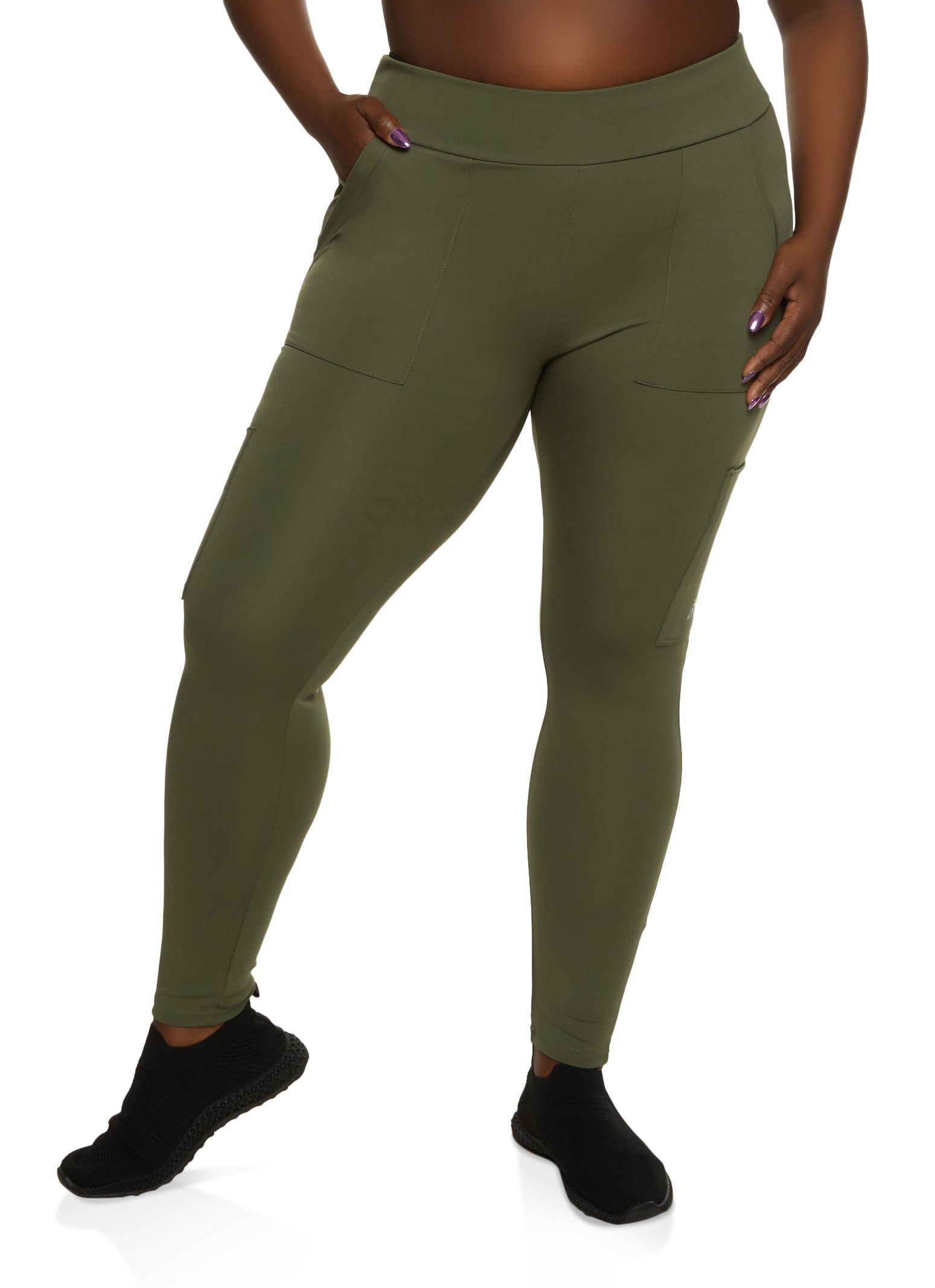 Plus Size Pocket Detail High Waist Leggings sold by Rainbow