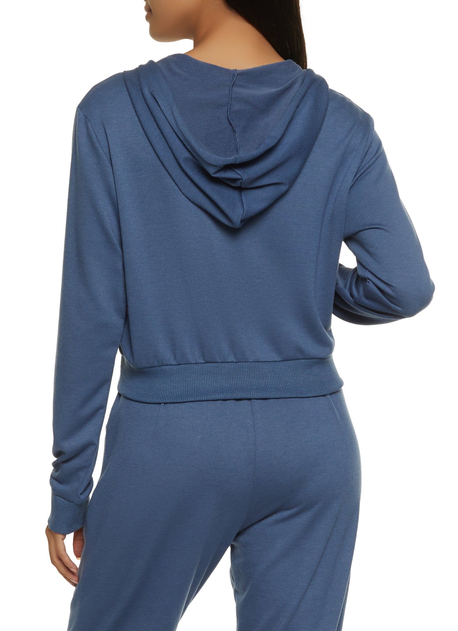 Solid French Terry Zip Front Hoodie sold by Rainbow product image thumbnail 3