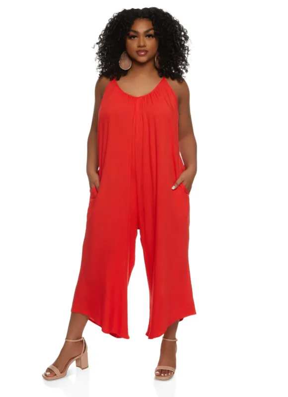 Cropped Wide Leg Jumpsuit sold by Rainbow