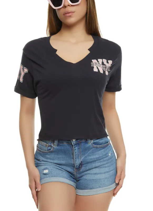 Brooklyn NY Graphic Crop Top sold by Rainbow