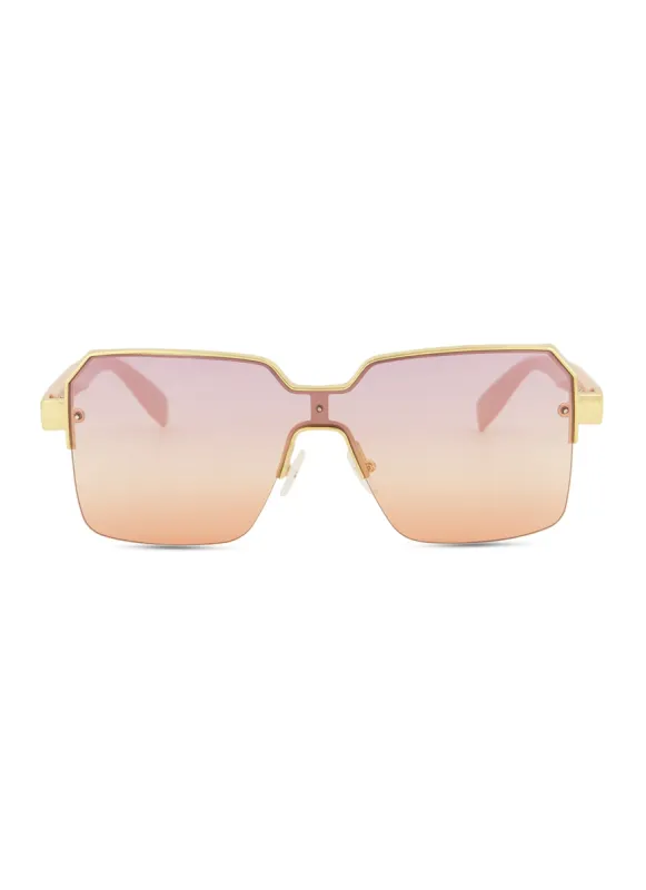 Metallic Detail Ombre Lens Sunglasses made by Rainbow