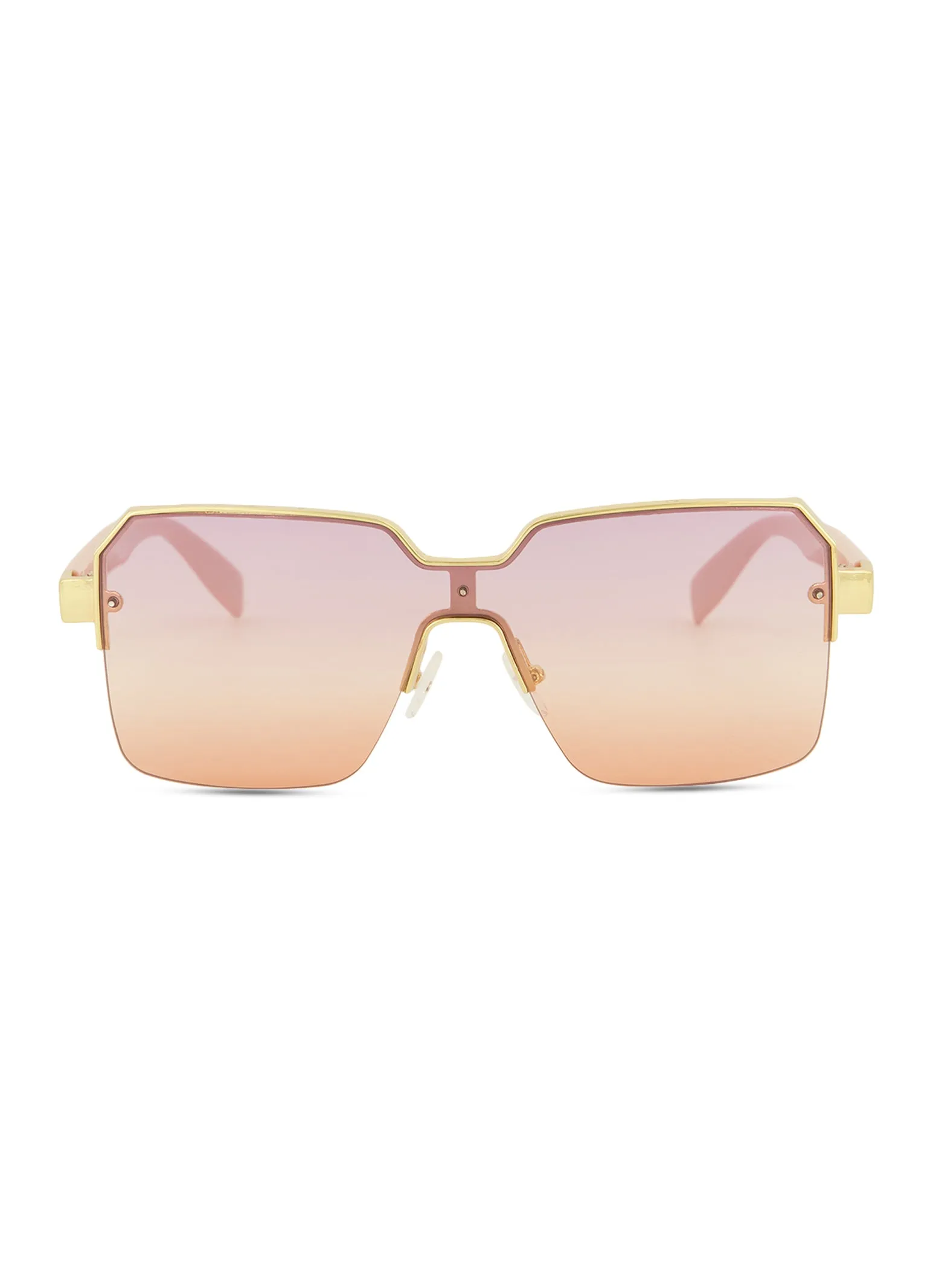 Metallic Detail Ombre Lens Sunglasses sold by Rainbow
