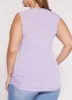 Plus Size Rib Knit Ruched Tank Top with Necklace sold by Rainbow