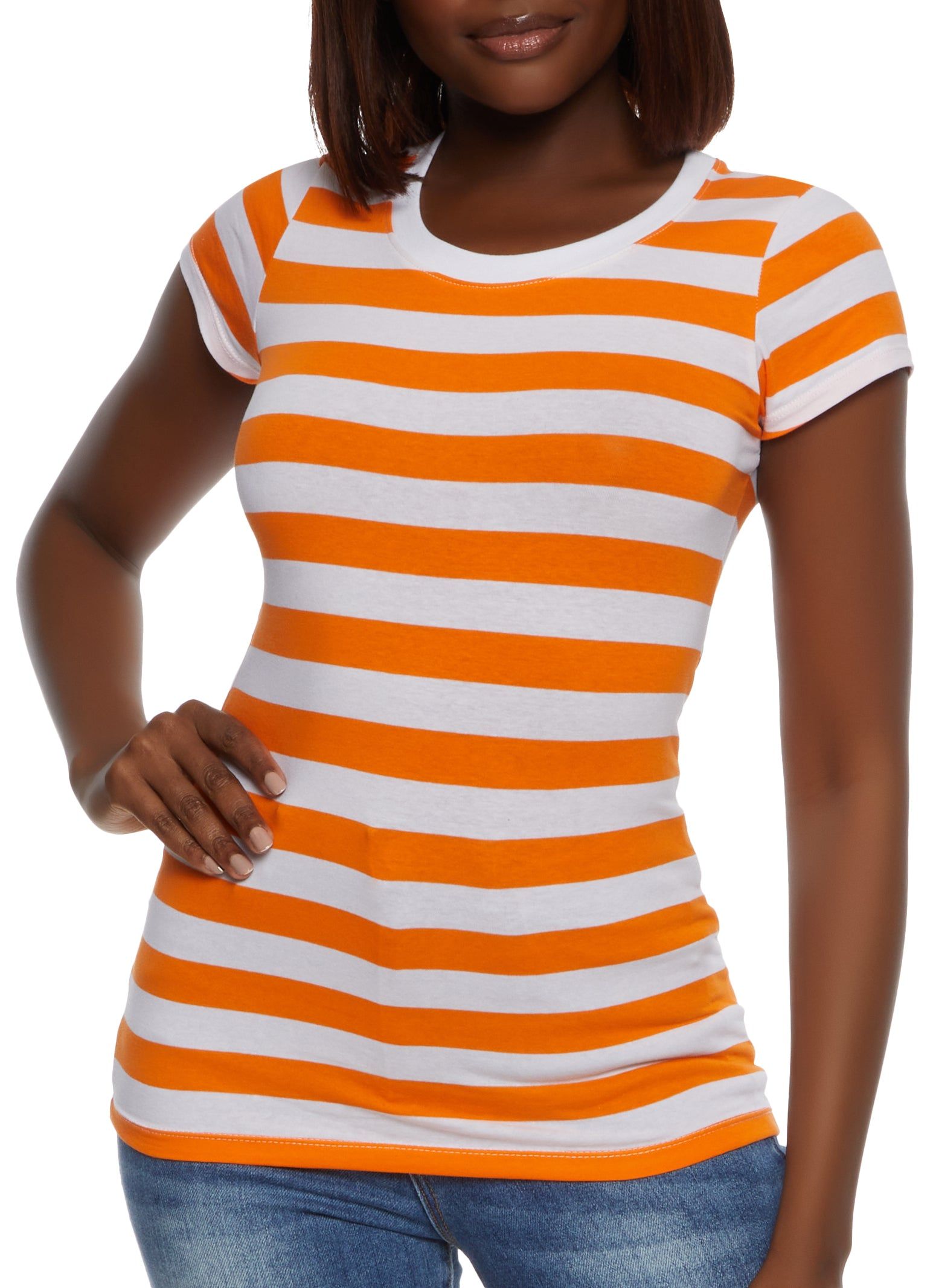 Striped Crew Neck Tee sold by Rainbow