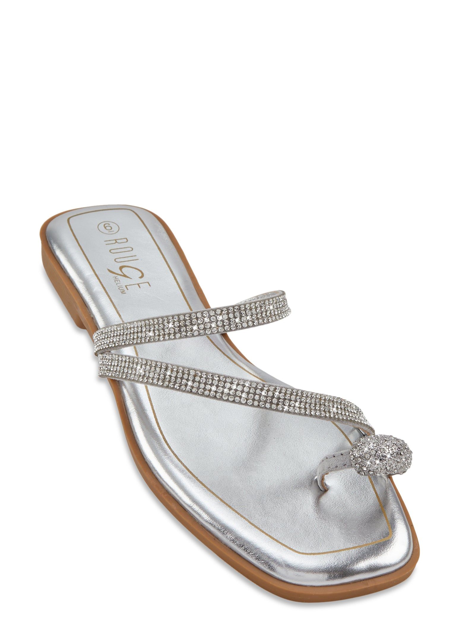Rhinestone Strap Toe Loop Sandals sold by Rainbow