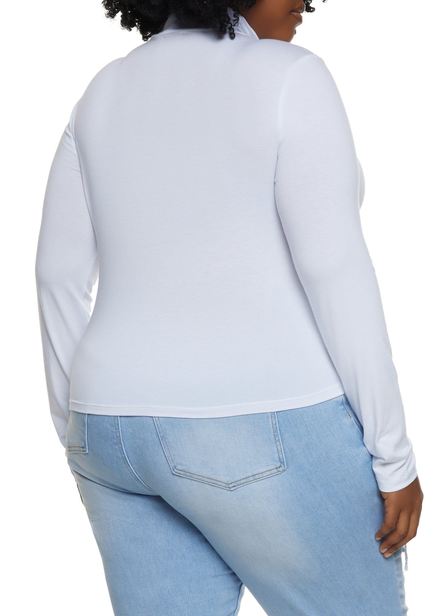 Plus Size Solid Turtleneck Long Sleeve Top sold by Rainbow product image thumbnail 2
