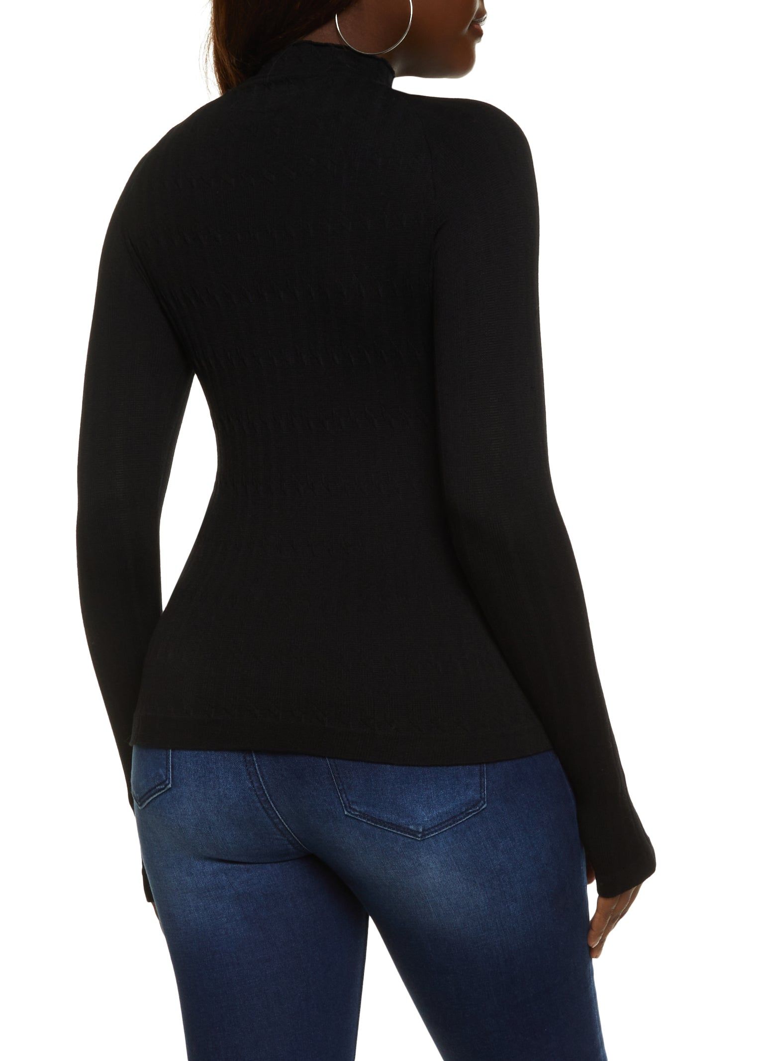 Lettuce Edge Mock Neck Long Sleeve Top sold by Rainbow product image thumbnail 2