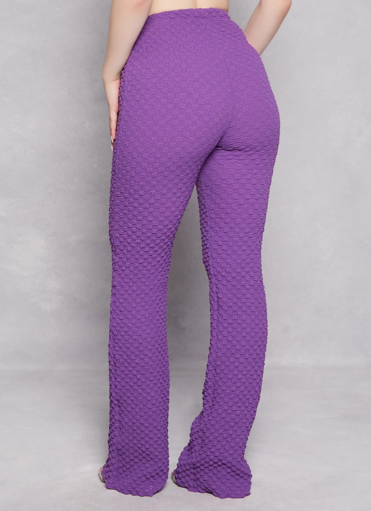 Textured Knit High Waist Flared Pants sold by Rainbow product image thumbnail 3