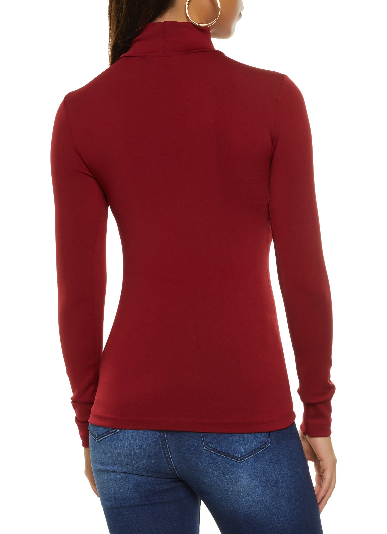 Basic Seamless Mock Neck Long Sleeve Tee sold by Rainbow product image thumbnail 2