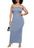Plus Size Daisy Solid Tube Maxi Dress sold by Rainbow