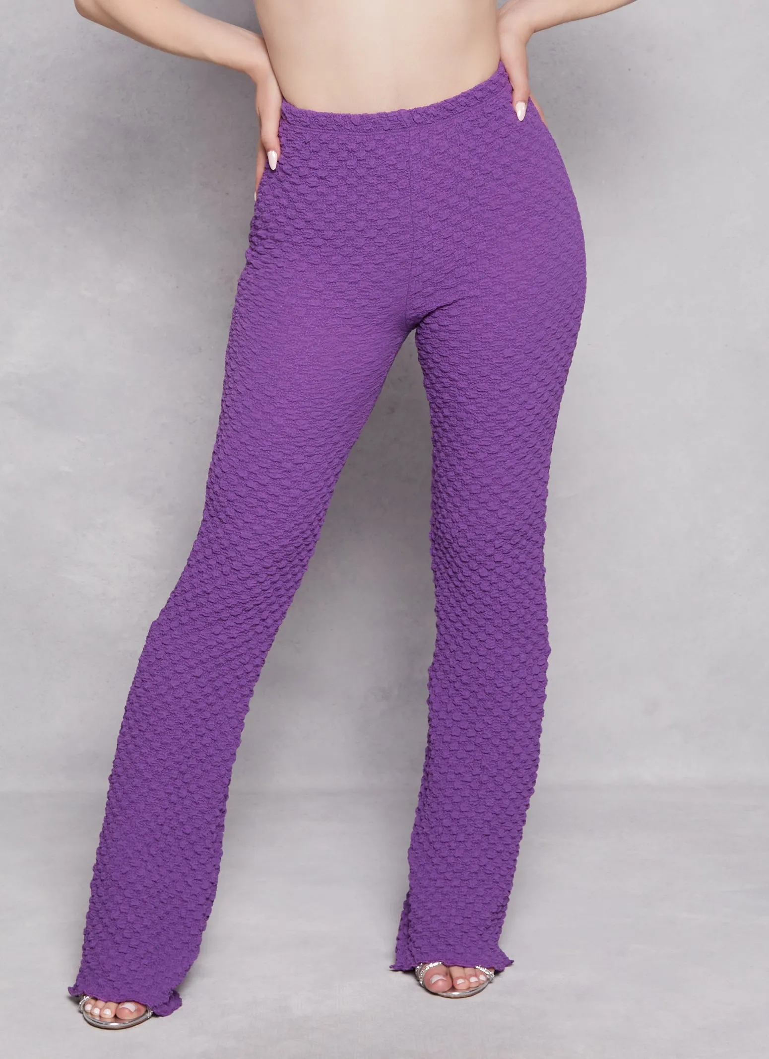 Textured Knit High Waist Flared Pants sold by Rainbow product image thumbnail 2