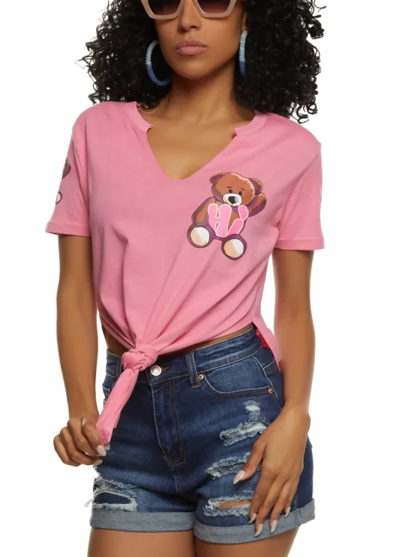 Hi Bye Knot Front Graphic Tunic Tee sold by Rainbow