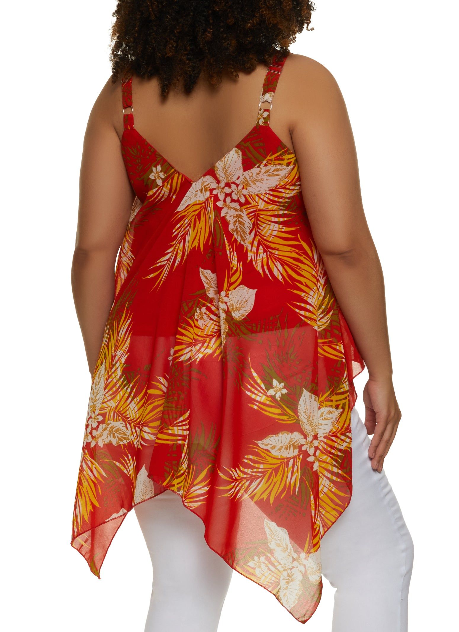 Plus Size Tropical Print Cami with Necklace sold by Rainbow product image thumbnail 2