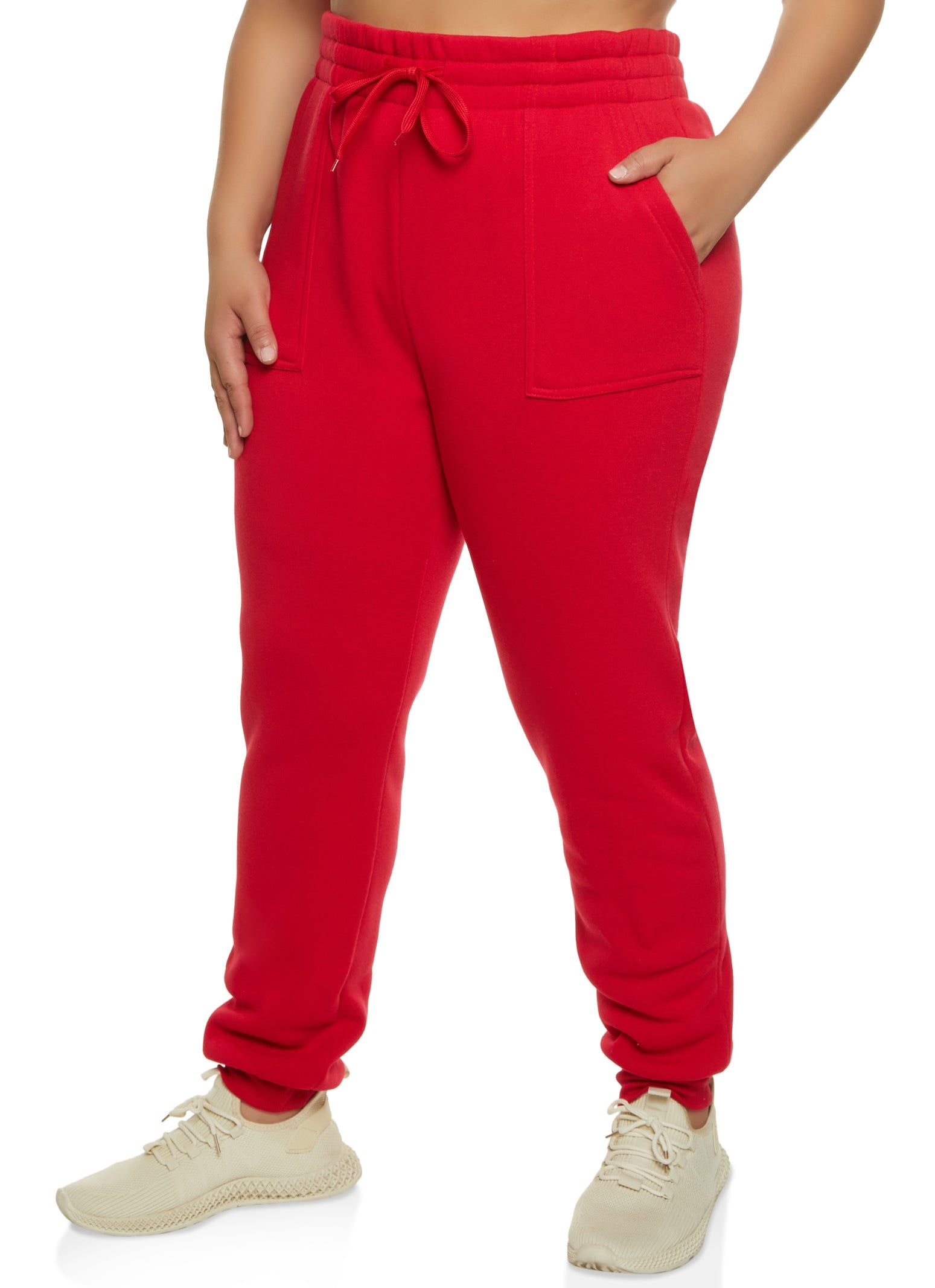 Plus Size Solid Fleece Joggers sold by Rainbow