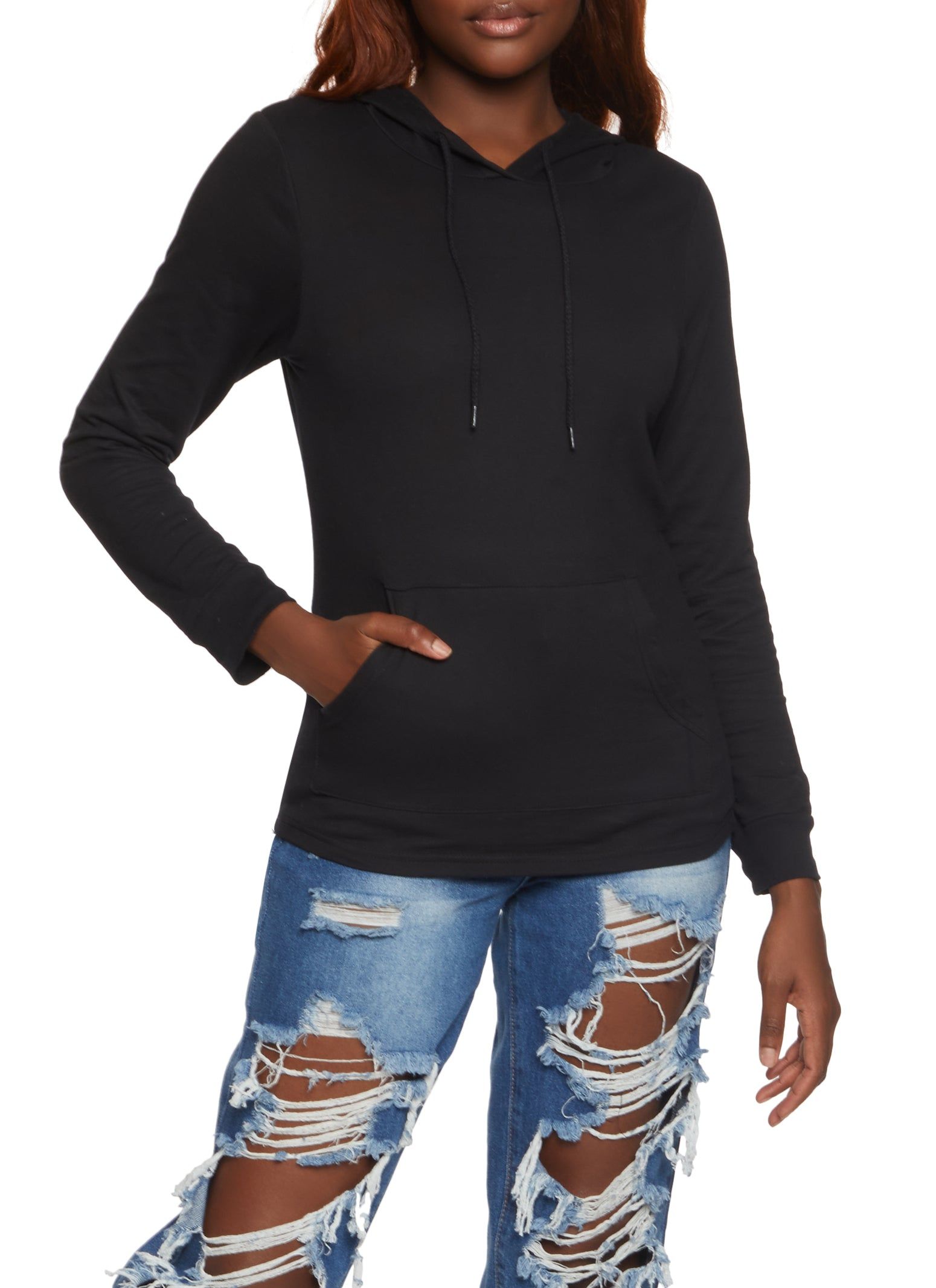 Solid Fleece Pullover Hoodie sold by Rainbow