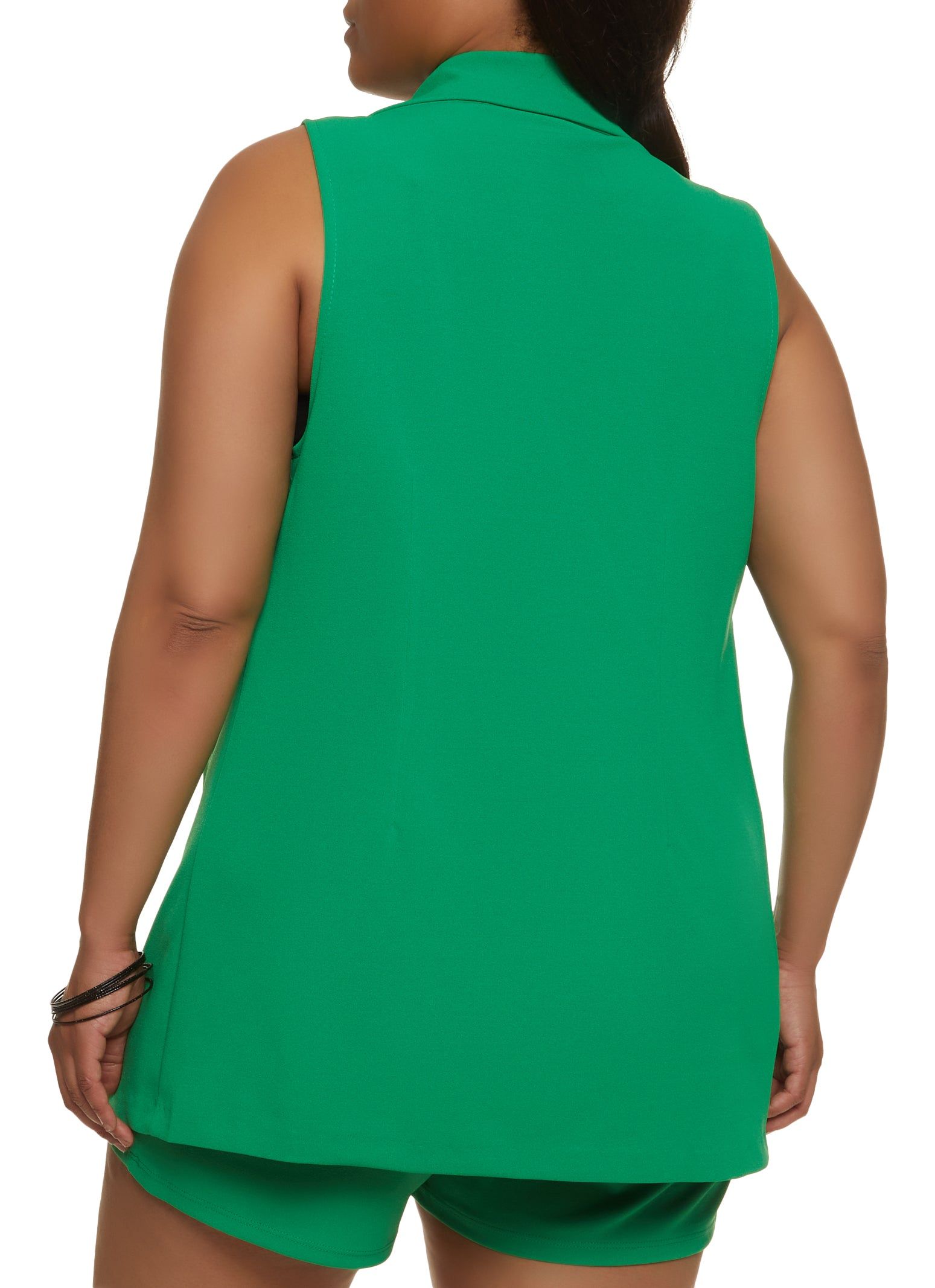 Plus Size Solid Crepe Knit Blazer Vest sold by Rainbow product image thumbnail 3