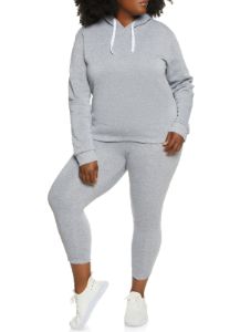 Plus Size Solid Pullover Hoodie sold by Rainbow