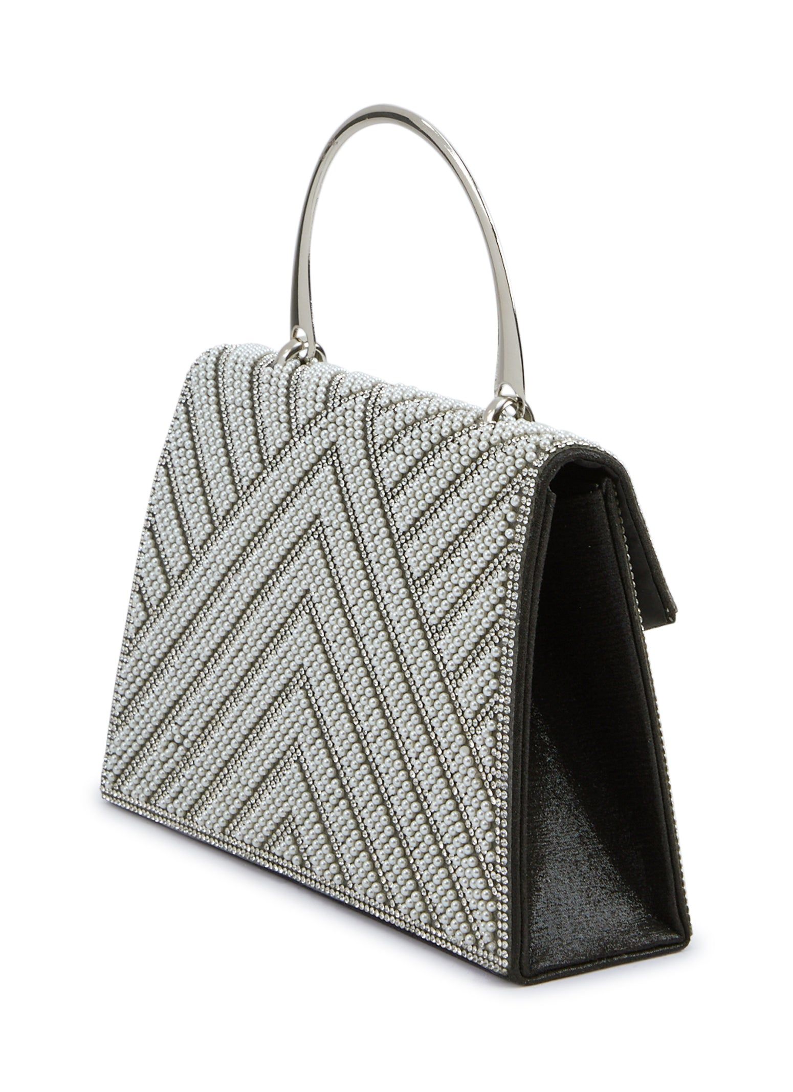 Pearl Rhinestone Flap Clutch sold by Rainbow product image thumbnail 3