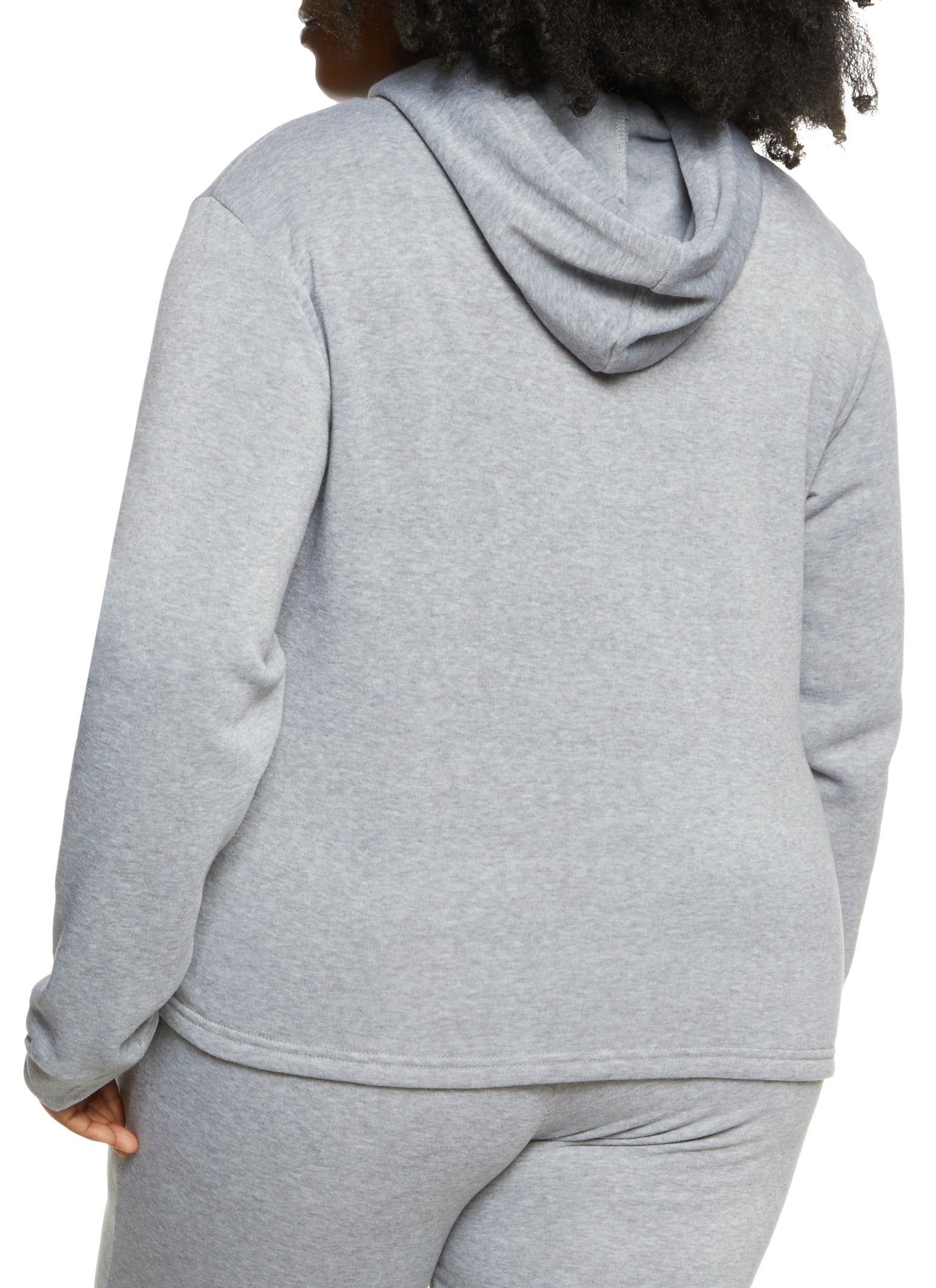 Plus Size Solid Pullover Hoodie sold by Rainbow product image thumbnail 3