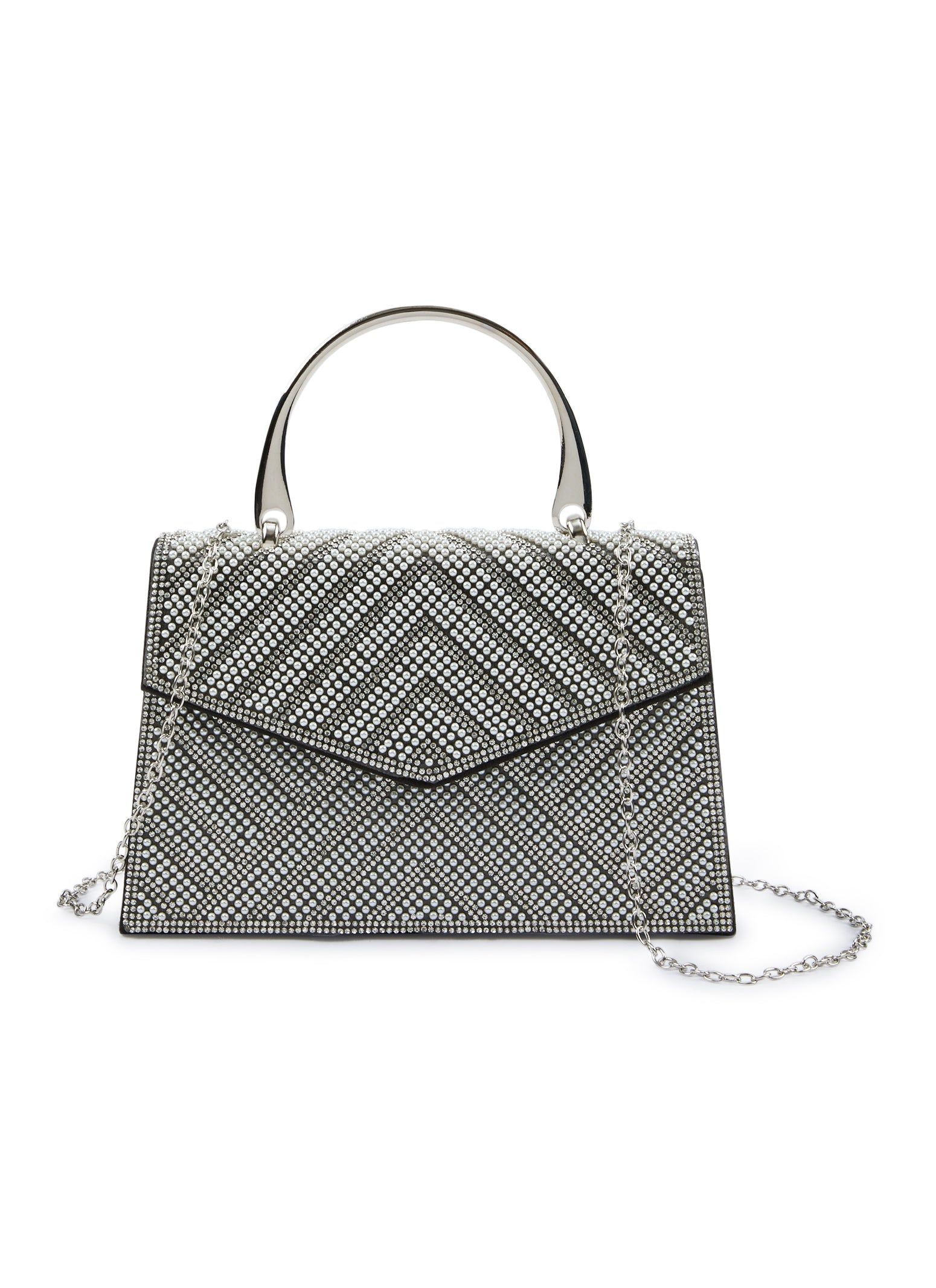 Pearl Rhinestone Flap Clutch sold by Rainbow product image thumbnail 2