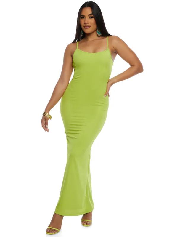 Ribbed Scoop Neck Cami Maxi Dress sold by Rainbow