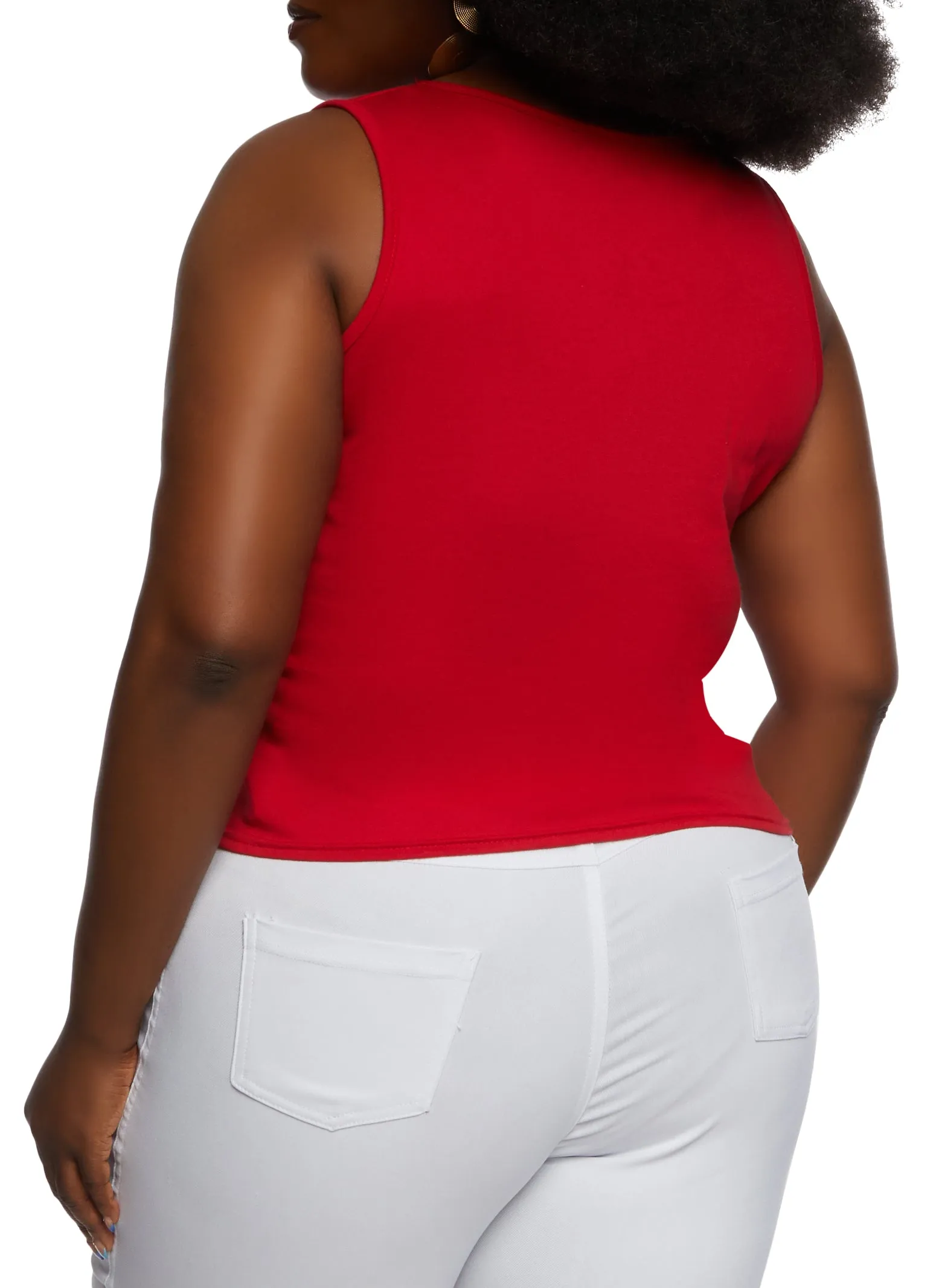 Plus Size Tie Front Tank Top sold by Rainbow product image thumbnail 3