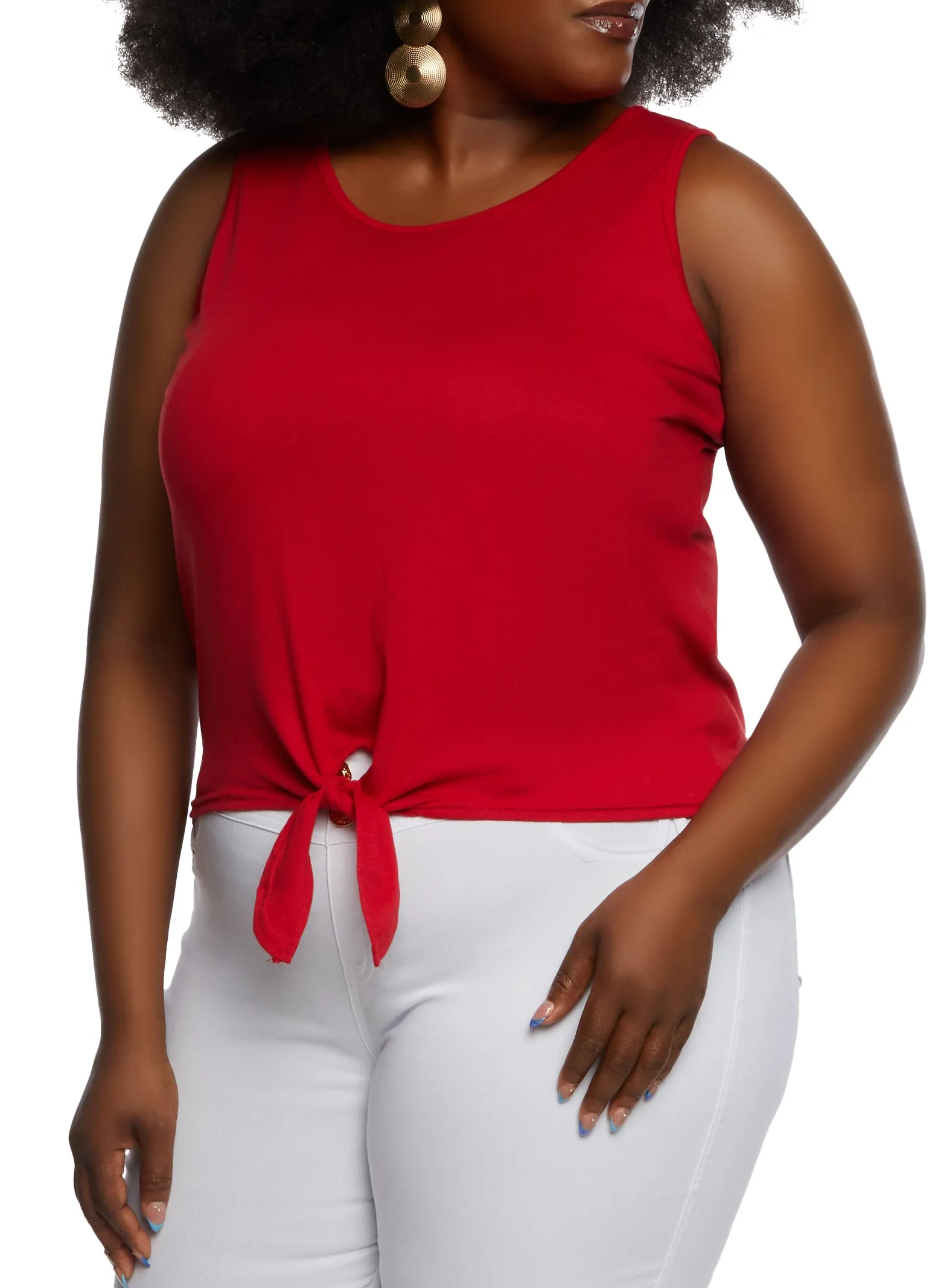 Plus Size Tie Front Tank Top sold by Rainbow product image thumbnail 2