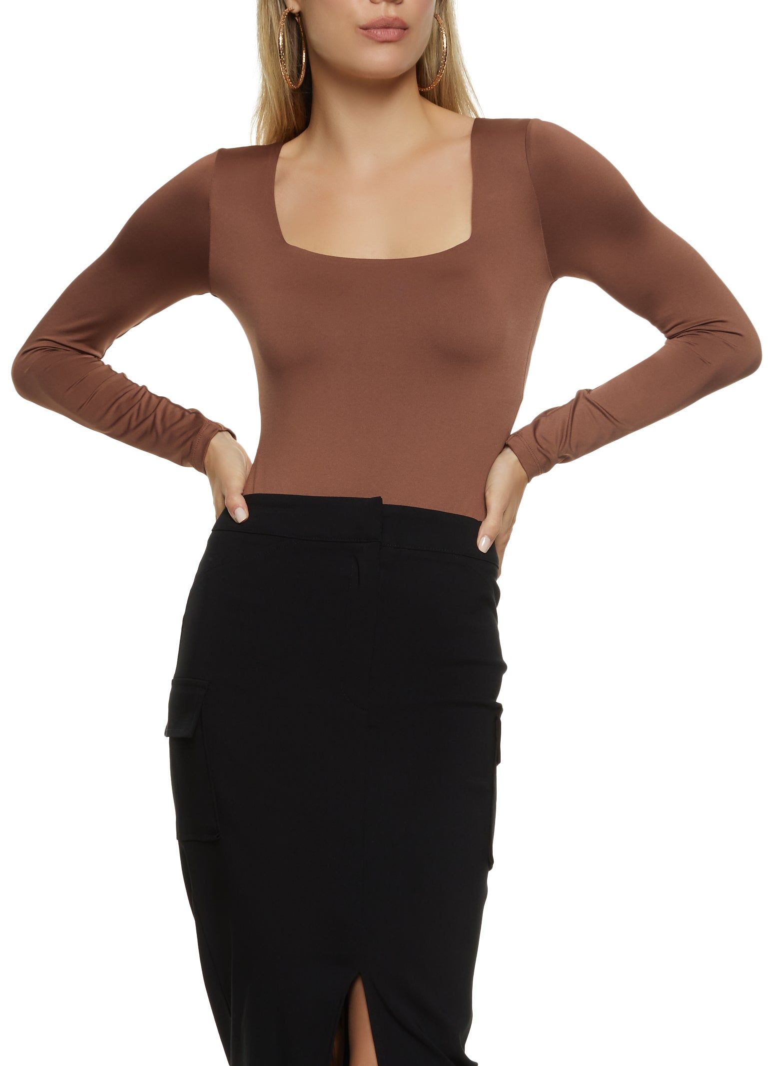 Seamless Double Layered Square Neck Bodysuit sold by Rainbow product image thumbnail 2