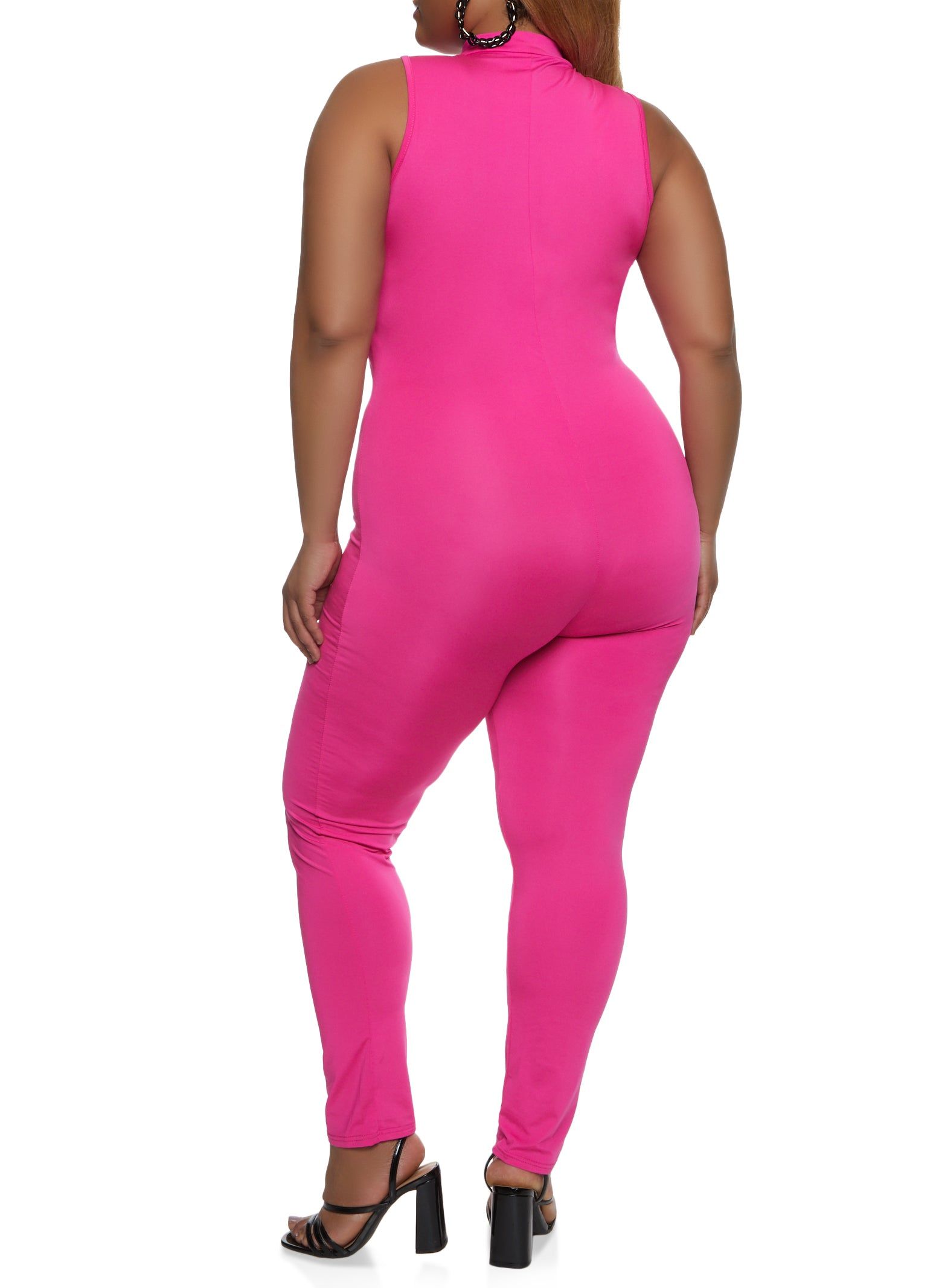 Plus Size Daisy Zip Front Sleeveless Jumpsuit sold by Rainbow product image thumbnail 2