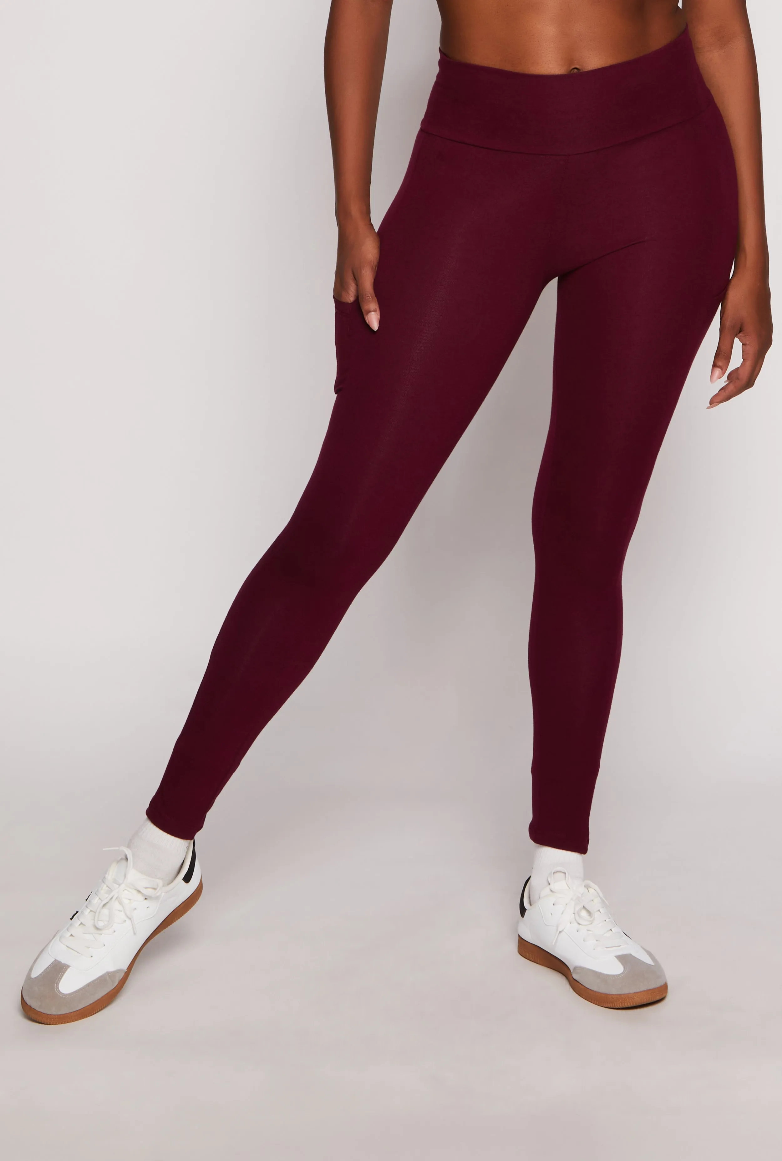 Solid High Waisted Cell Phone Pocket Leggings sold by Rainbow product image thumbnail 2